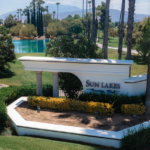 Sun Lakes Country Club entrance — gated 55+ golf community in Banning, CA