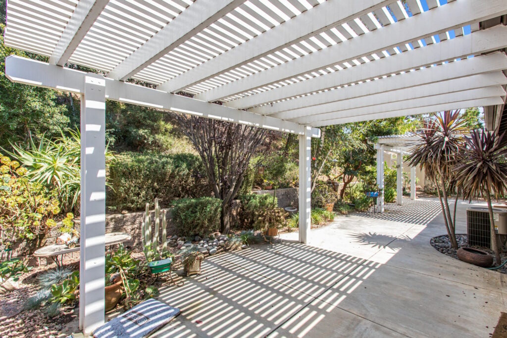 Private backyard and patio for outdoor living — DeBonis Real Estate Team]