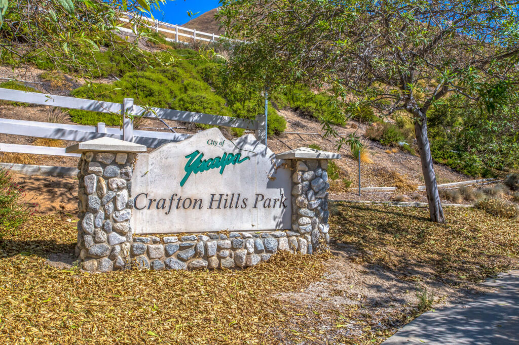 Crafton Hills Park entrance in the Chapman Heights neighborhood, Yucaipa — DeBonis Real Estate Team]
