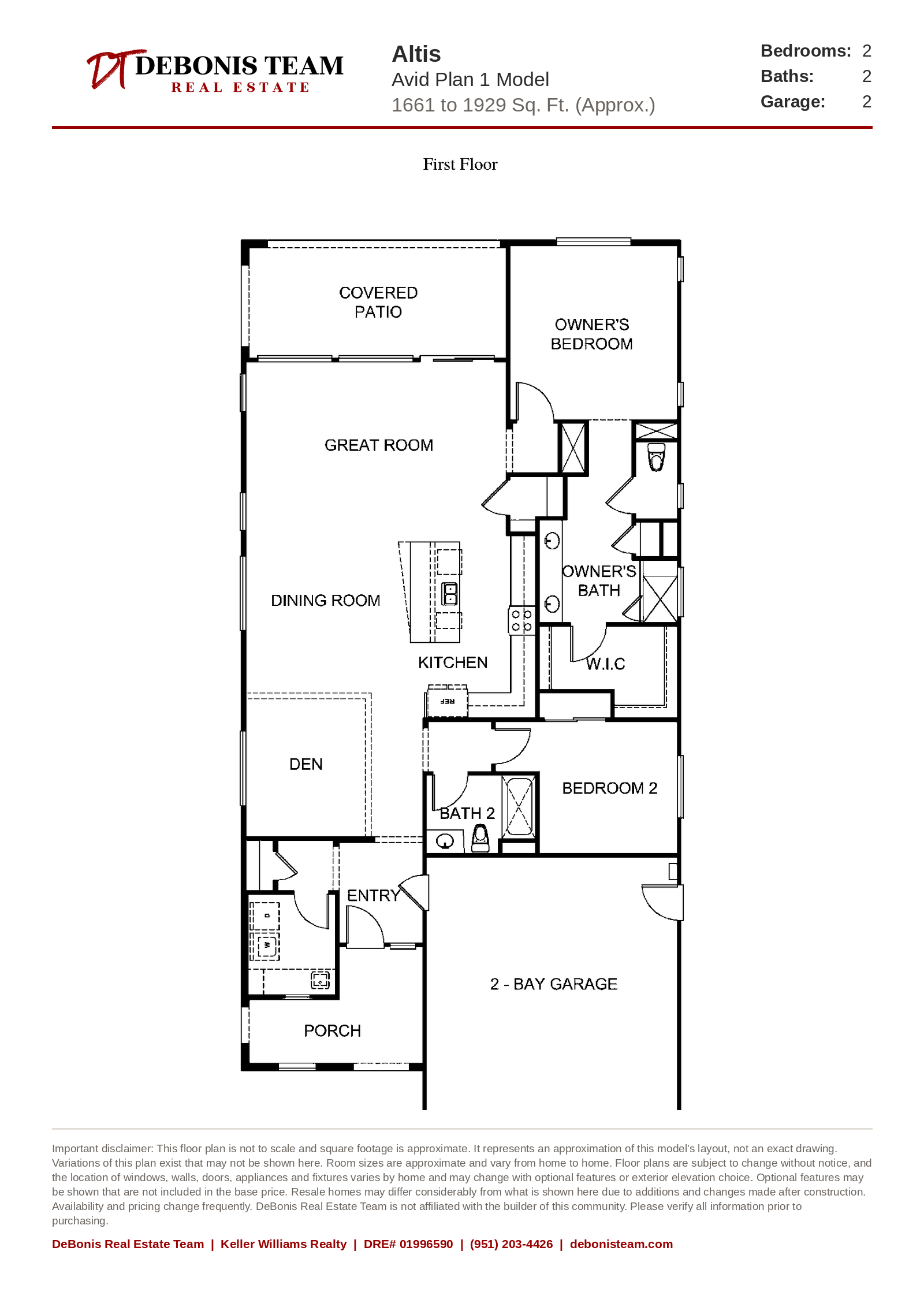 Avid Residence 1 floor plan at Altis