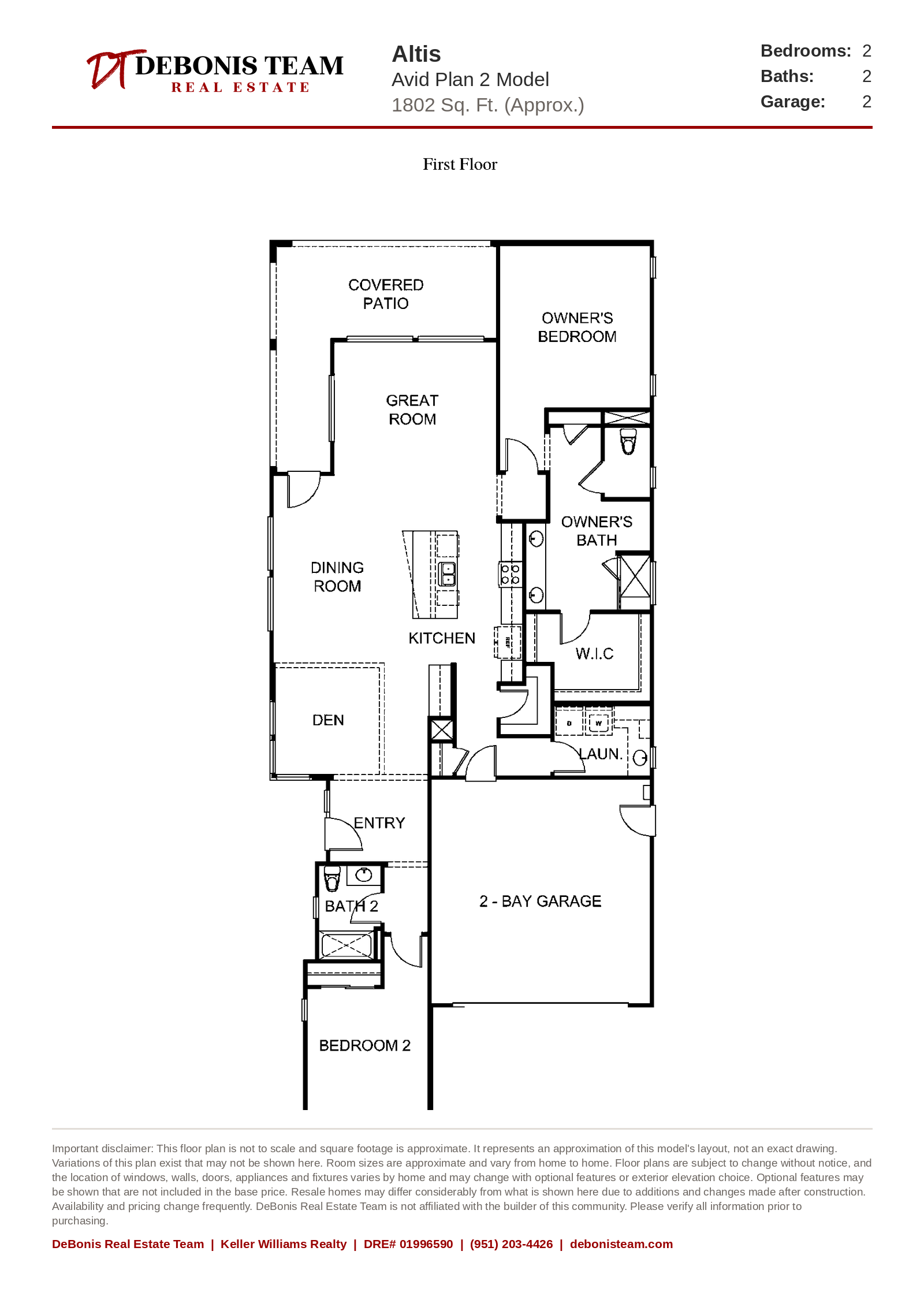 Avid Residence 2 floor plan at Altis
