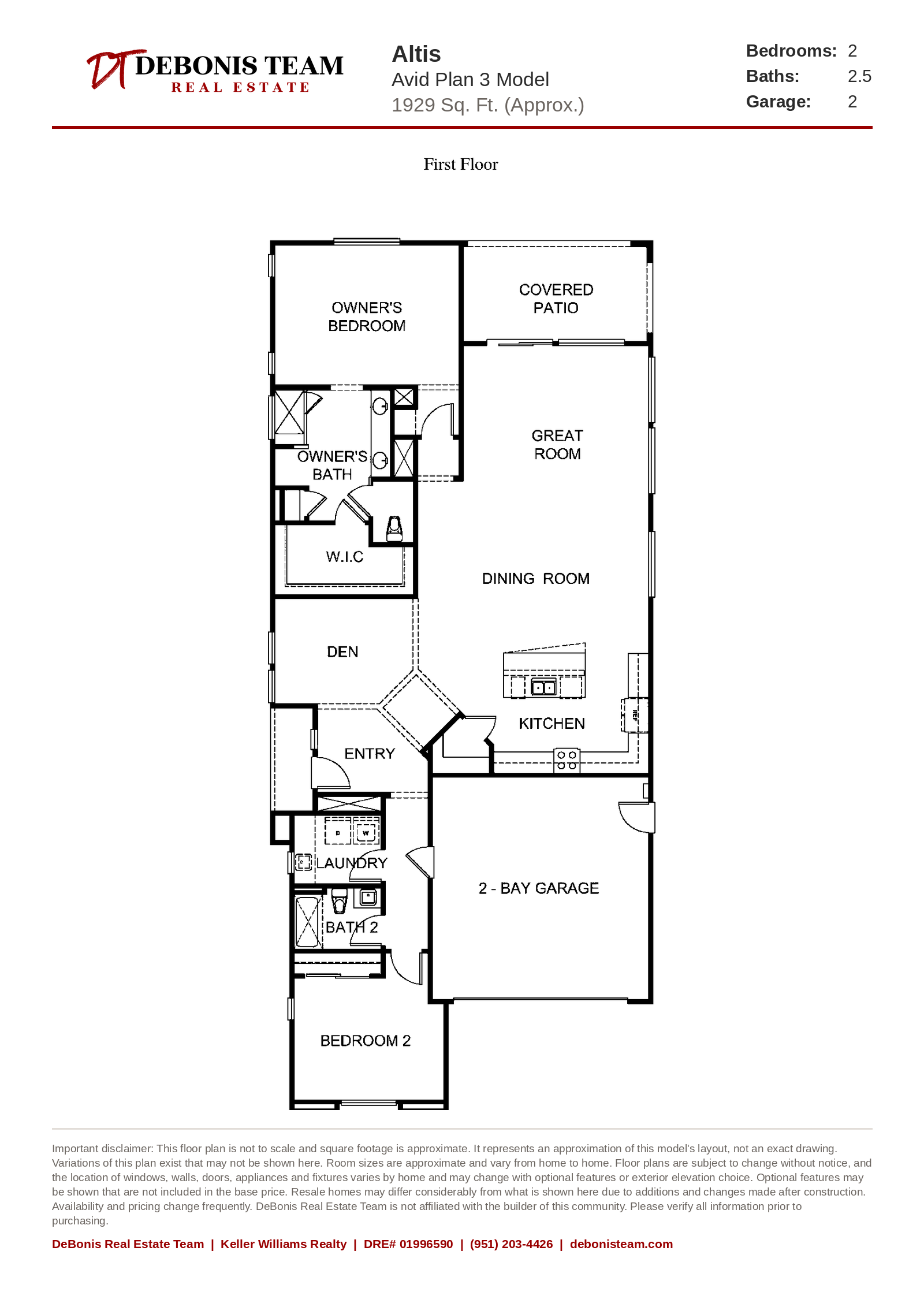 Avid Residence 3 floor plan at Altis