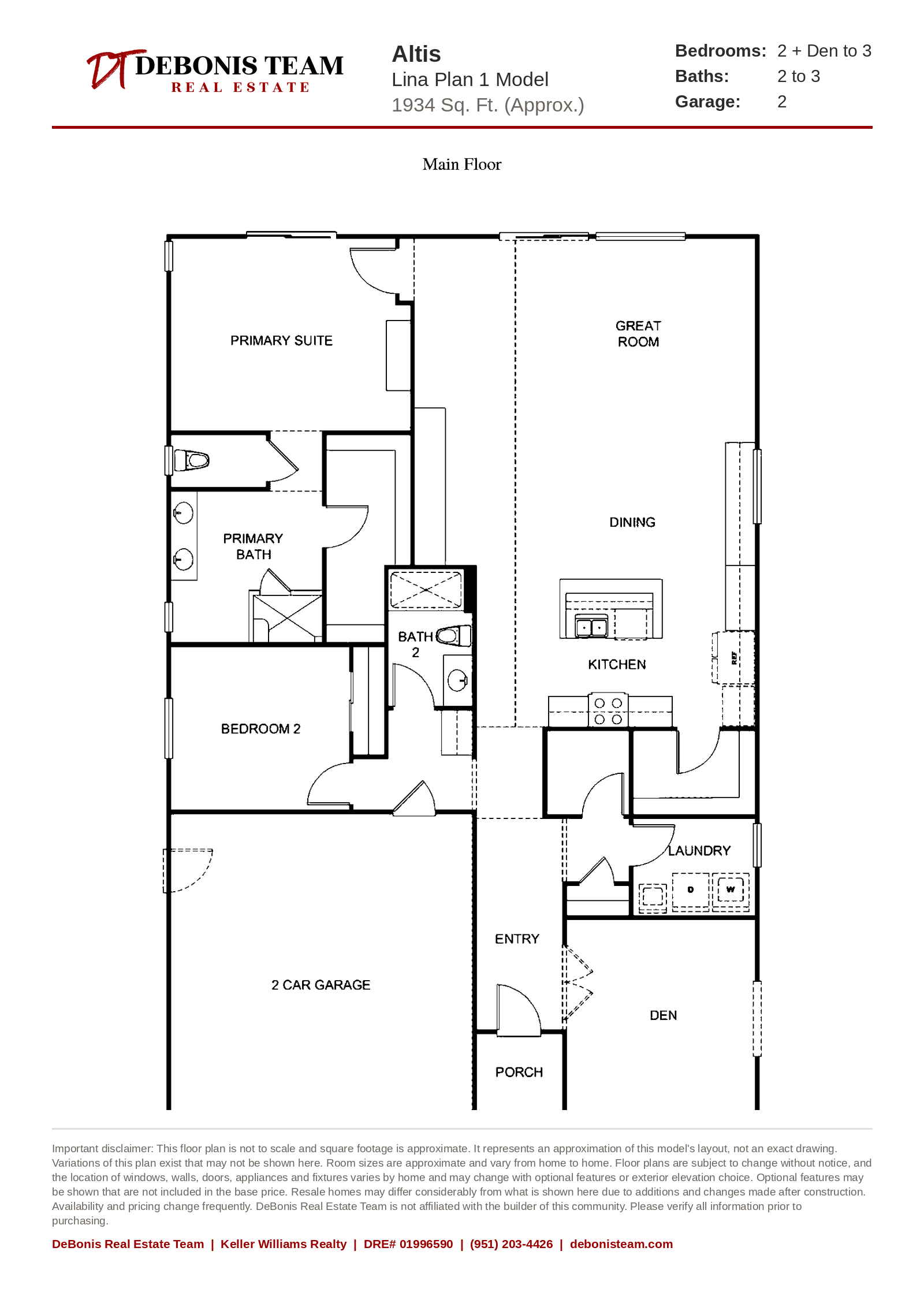 Lina Plan 1 floor plan at Altis