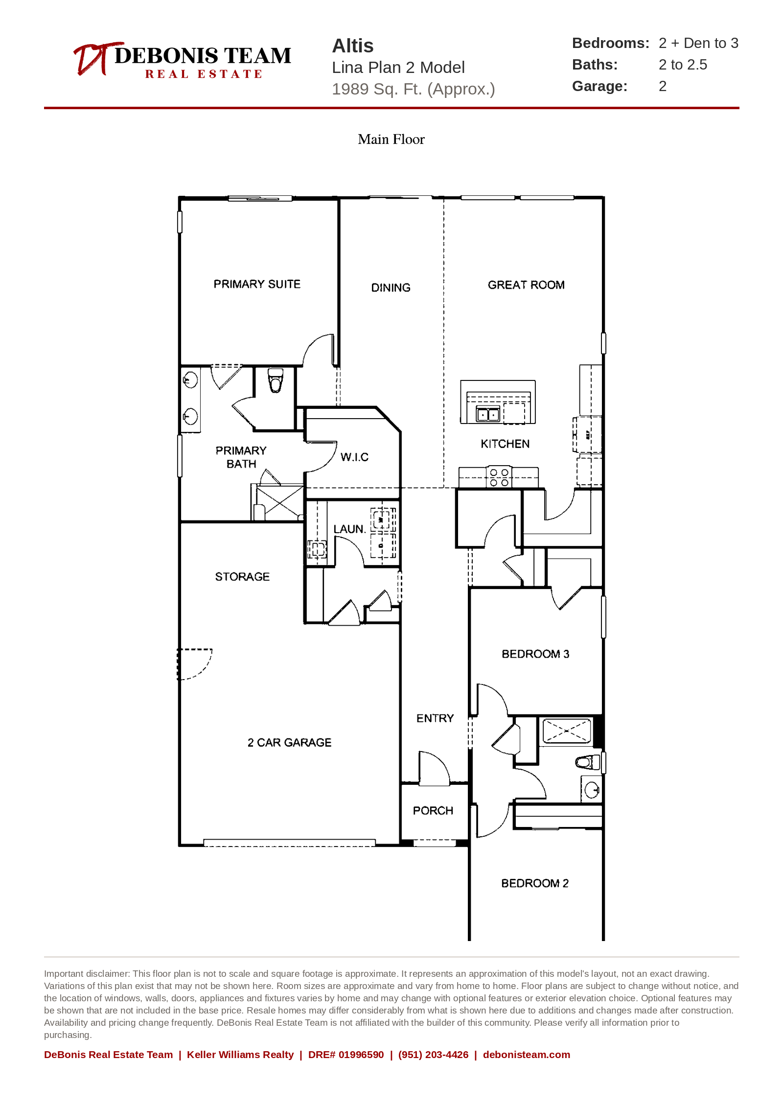 Lina Plan 2 floor plan at Altis