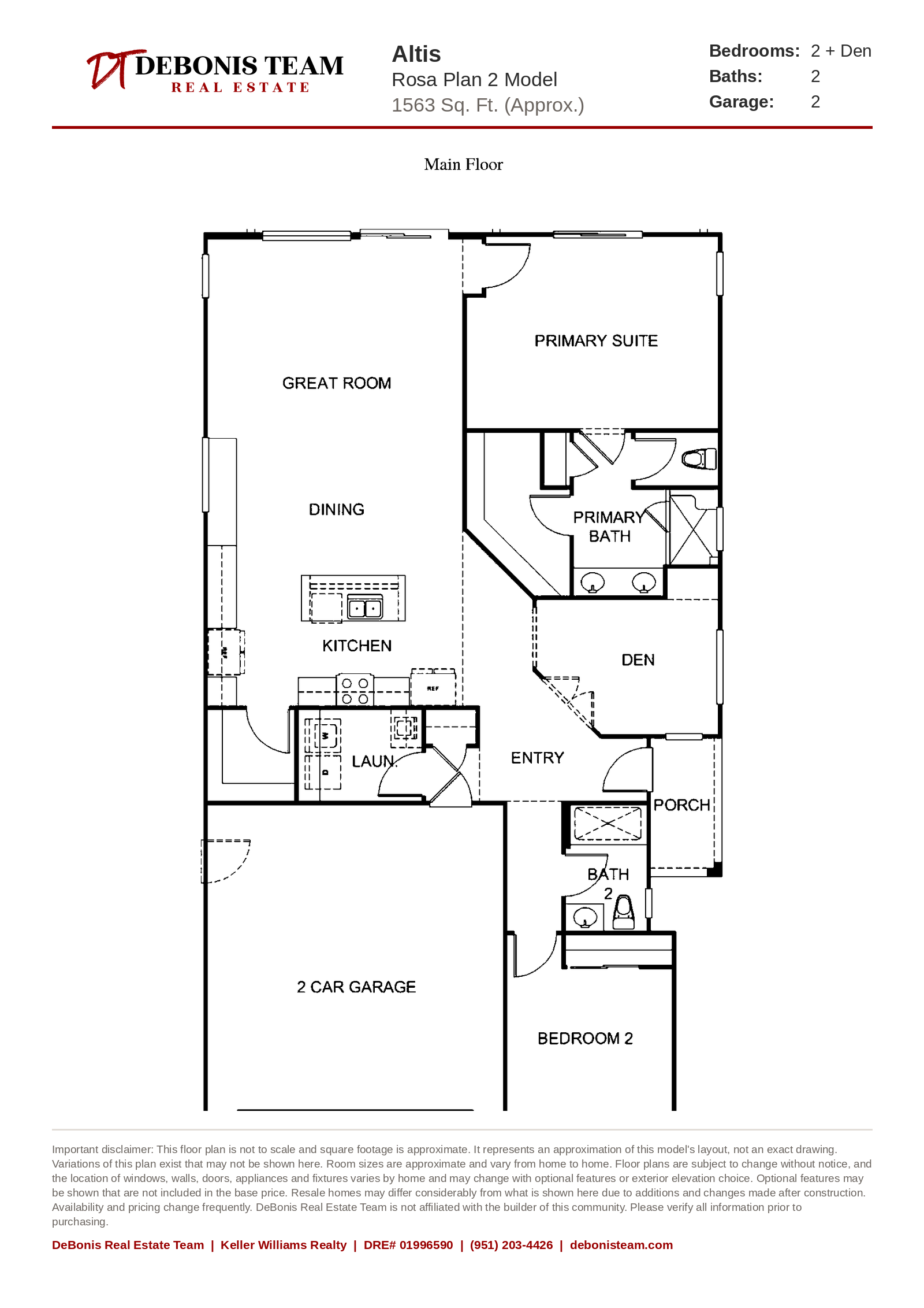Rosa Plan 2 floor plan at Altis