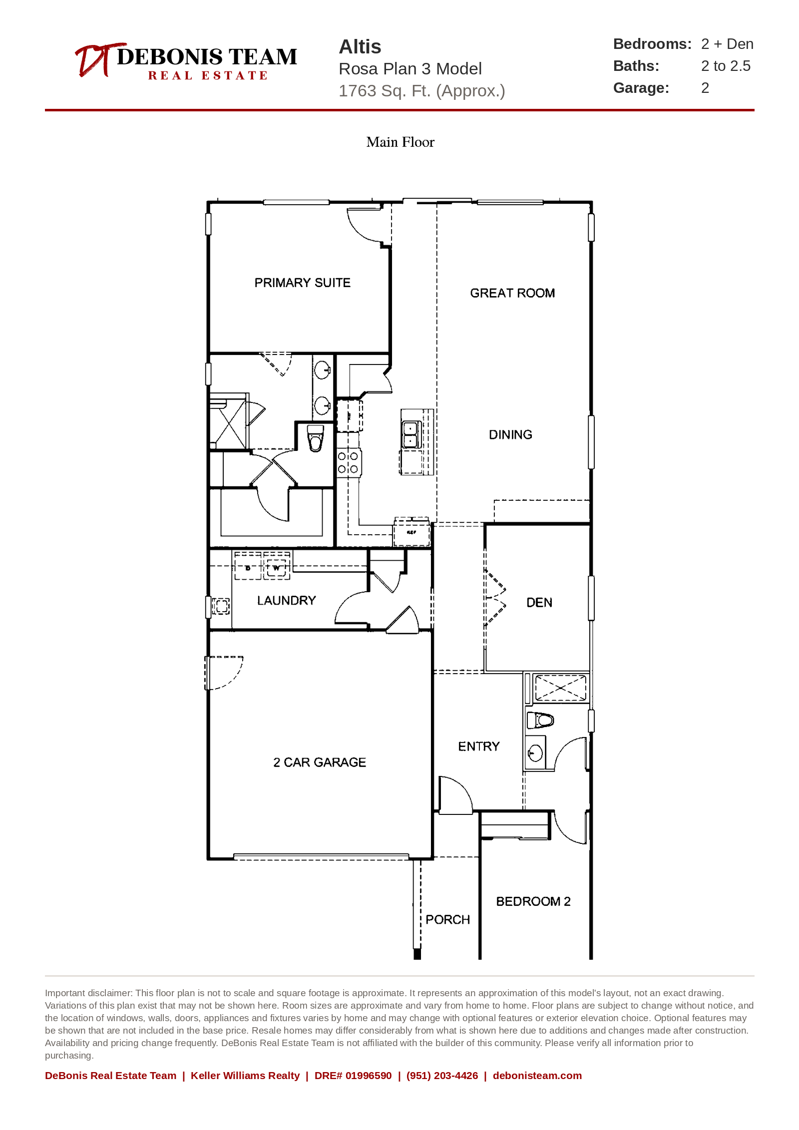 Rosa Plan 3 floor plan at Altis