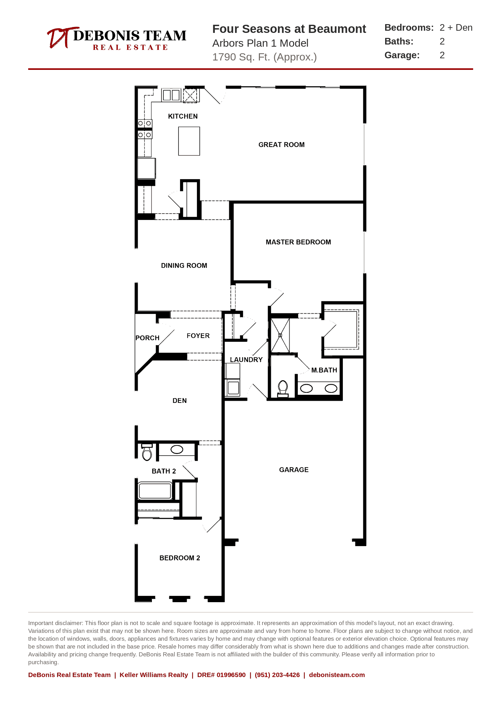 Arbors Plan 1 floor plan at Four Seasons at Beaumont