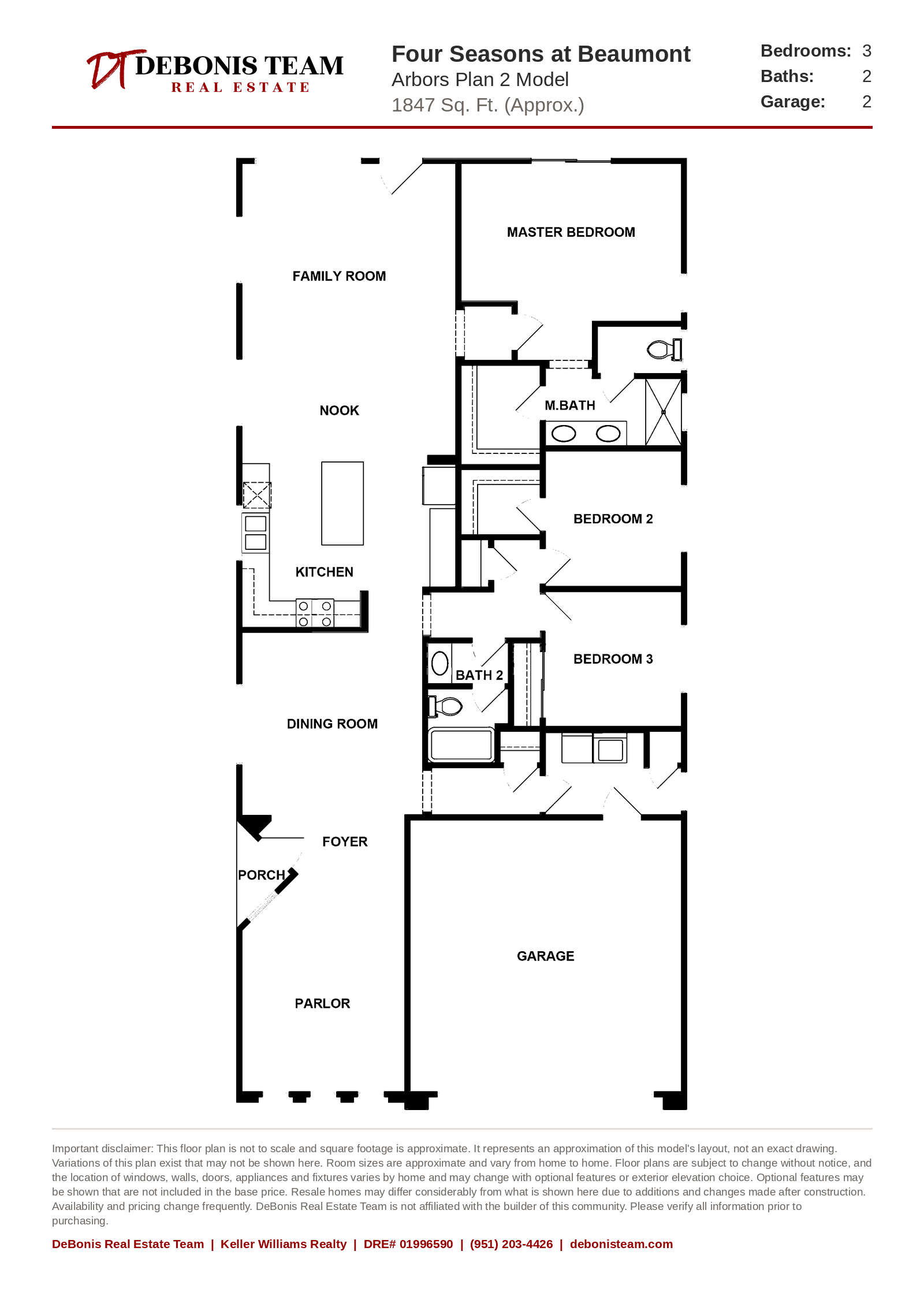 Arbors Plan 2 floor plan at Four Seasons at Beaumont