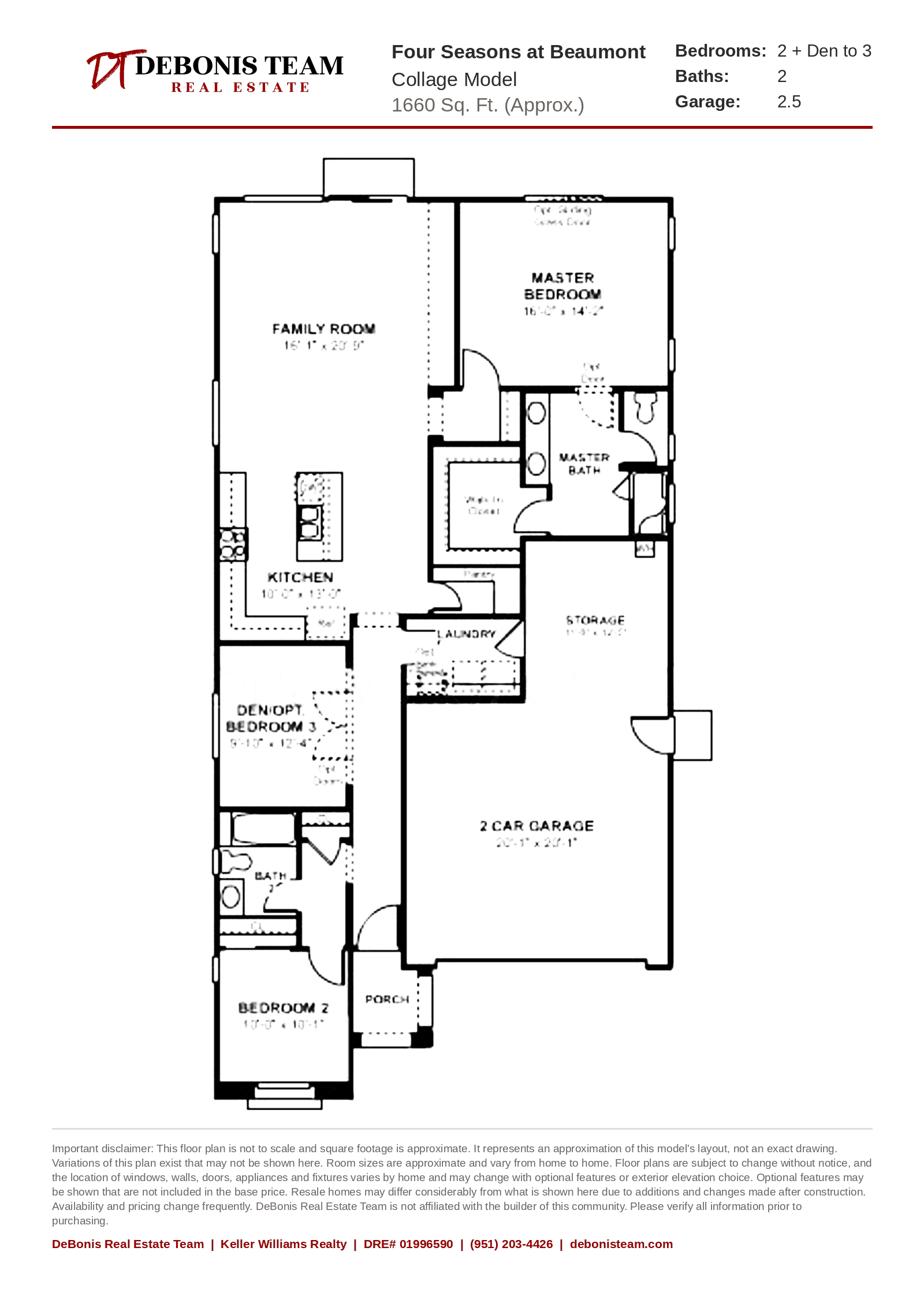 Collage floor plan at Four Seasons at Beaumont