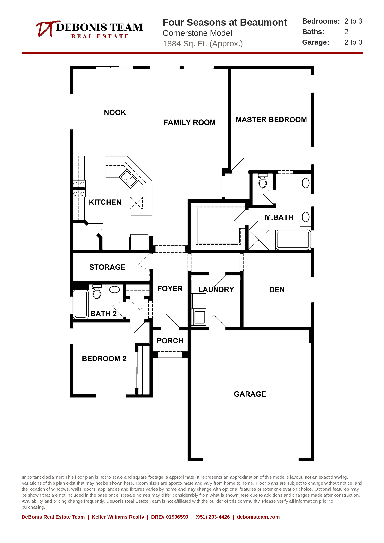 Cornerstone floor plan at Four Seasons at Beaumont