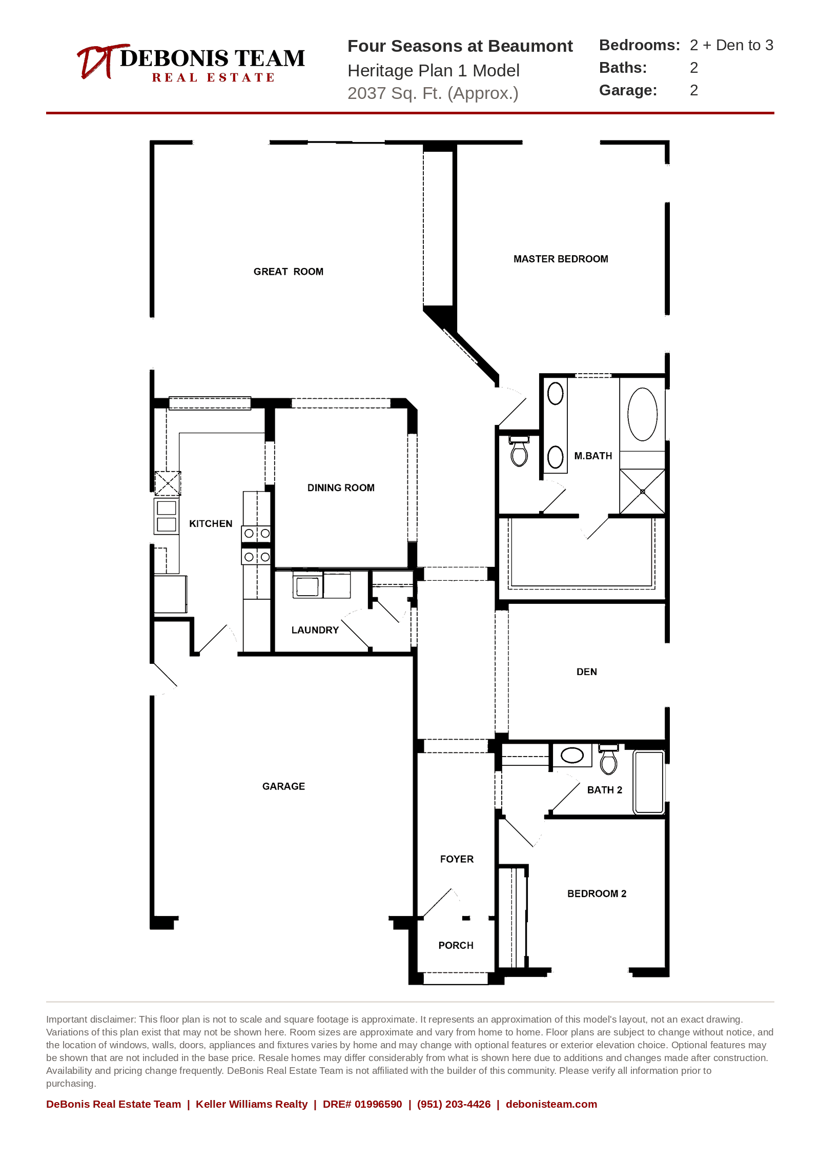 Heritage Plan 1 floor plan at Four Seasons at Beaumont