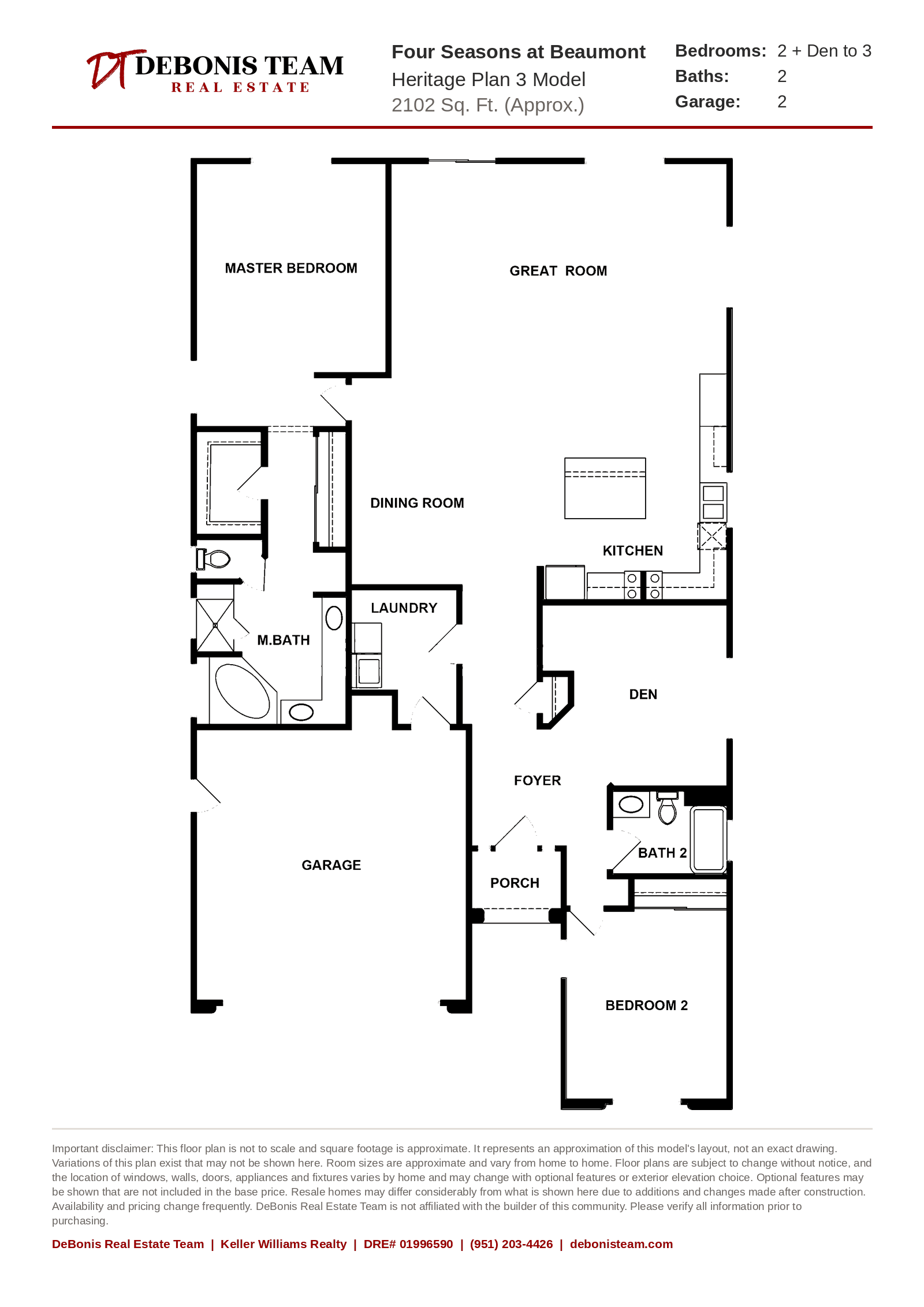 Heritage Plan 3 floor plan at Four Seasons at Beaumont