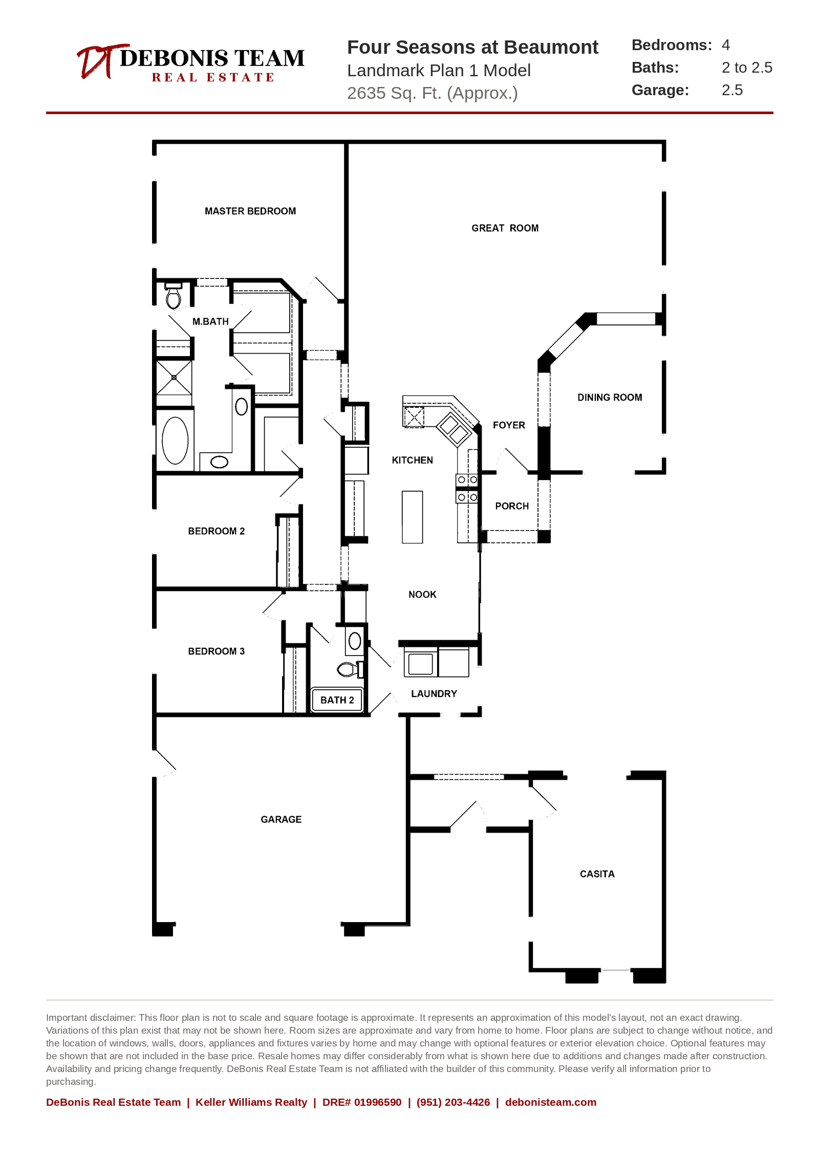Landmark Plan 1 floor plan at Four Seasons at Beaumont