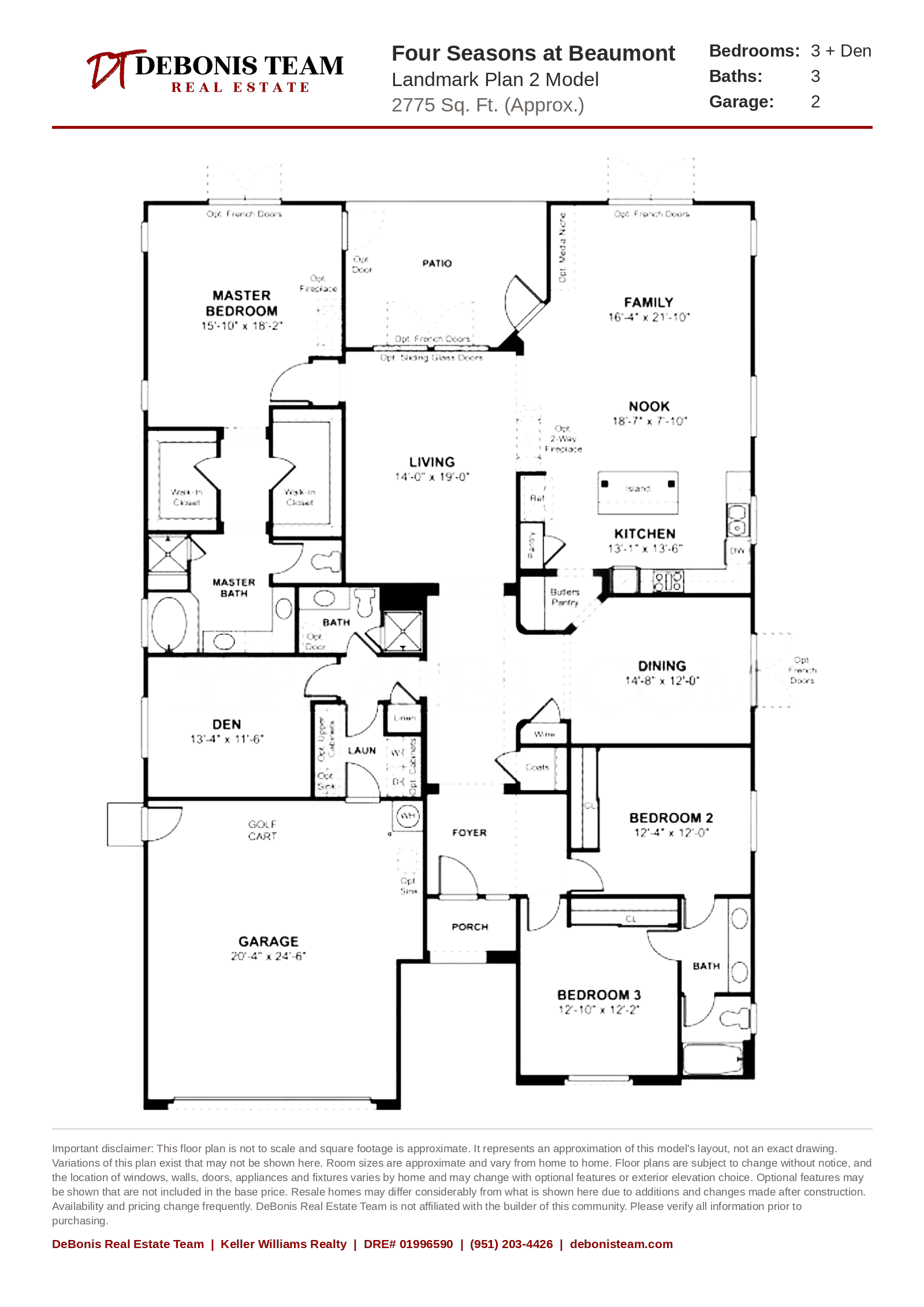 Landmark Plan 2 floor plan at Four Seasons at Beaumont