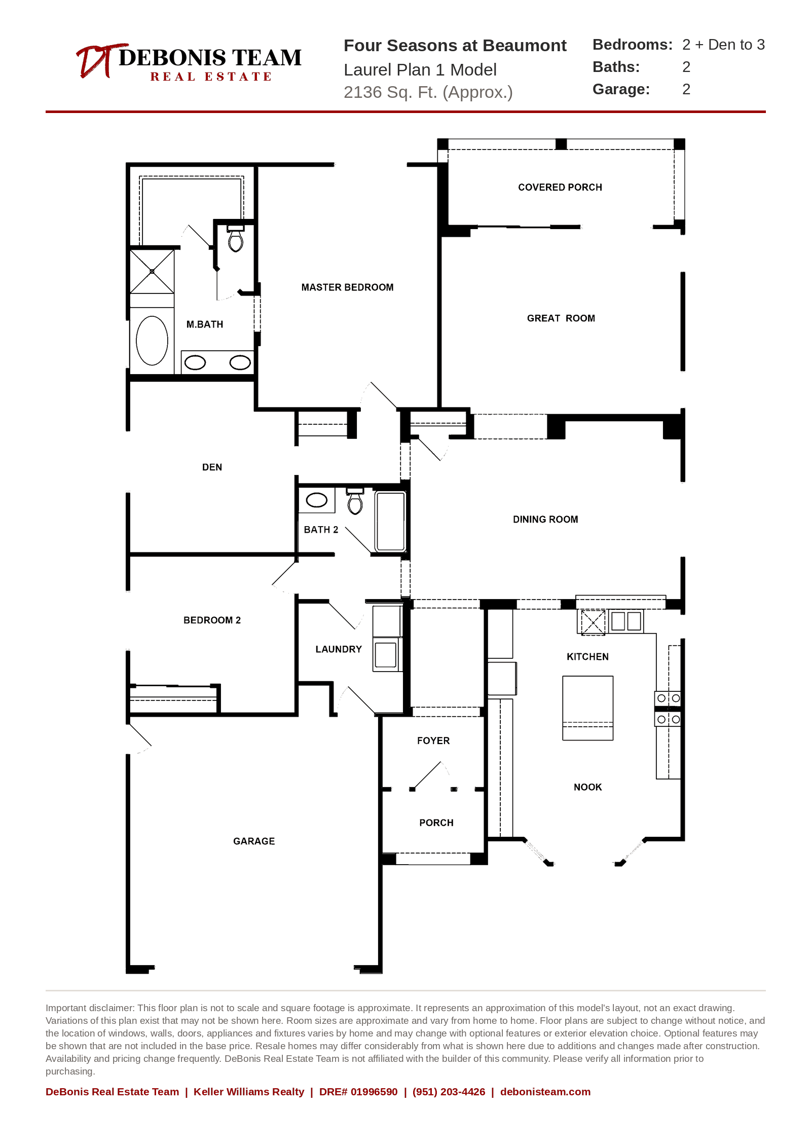Laurel Plan 1 floor plan at Four Seasons at Beaumont