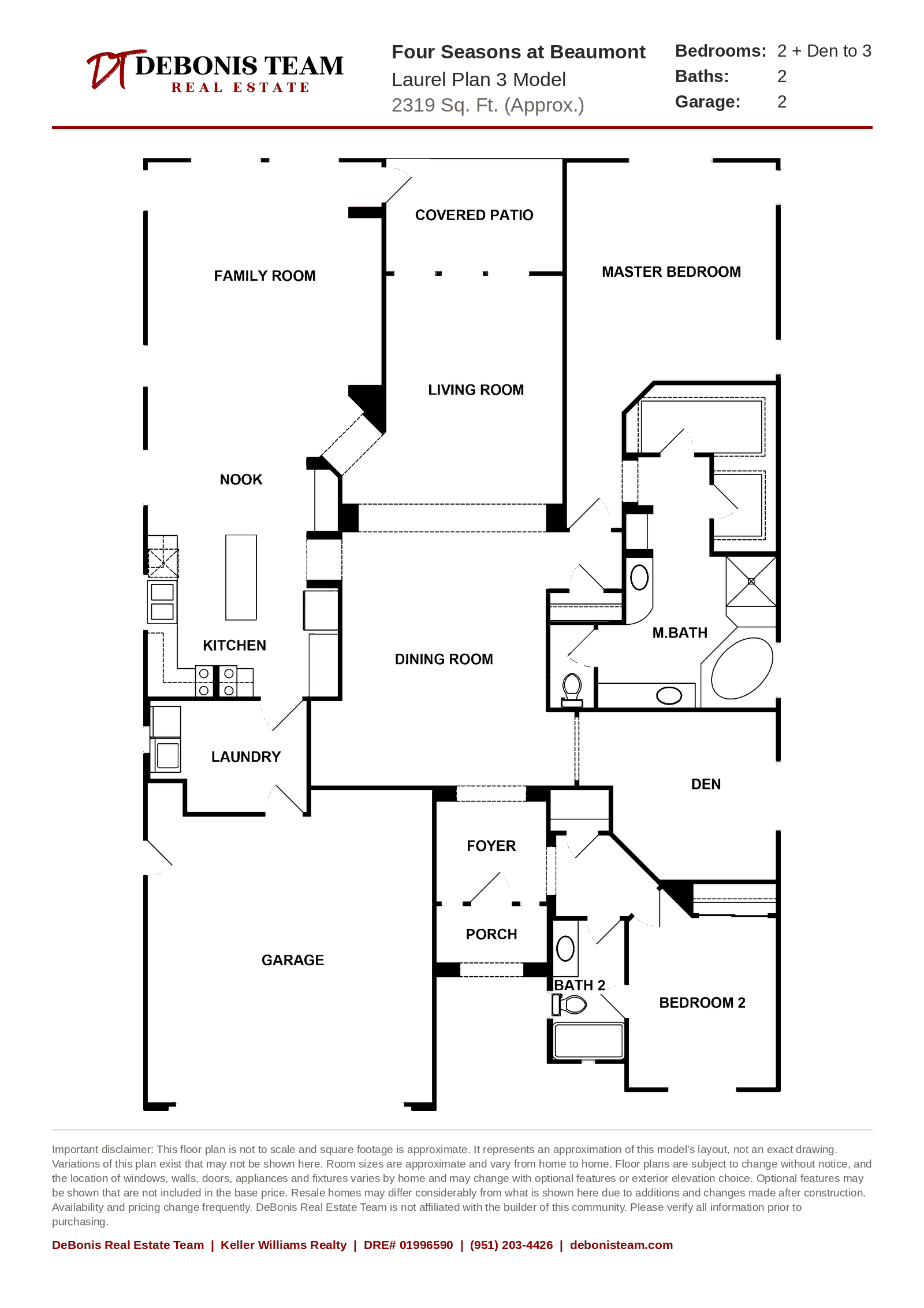 Laurel Plan 3 floor plan at Four Seasons at Beaumont