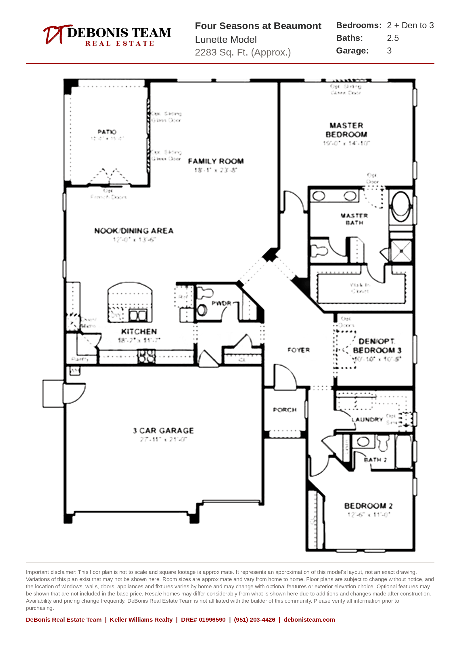 Lunette floor plan at Four Seasons at Beaumont