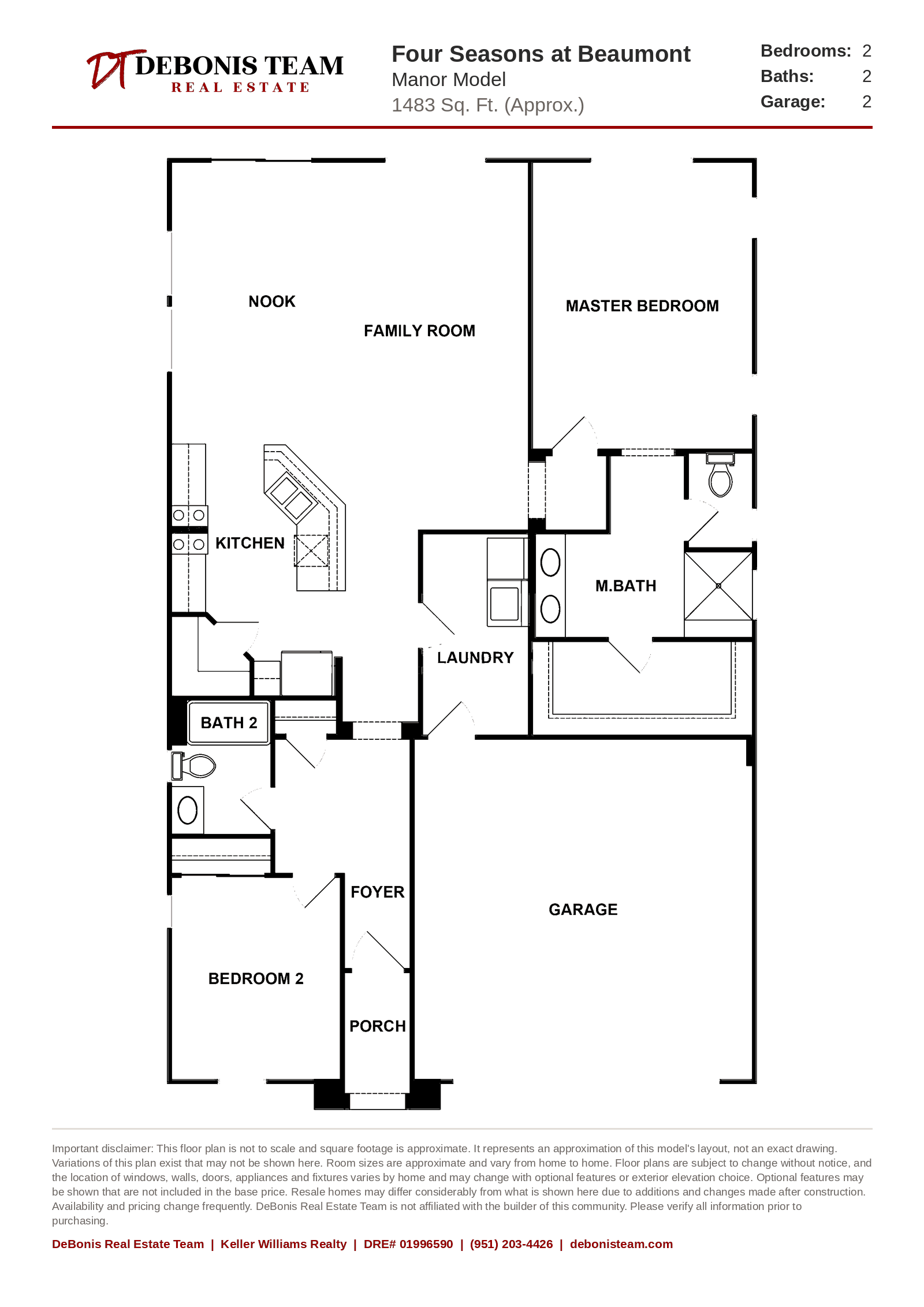 Manor floor plan at Four Seasons at Beaumont