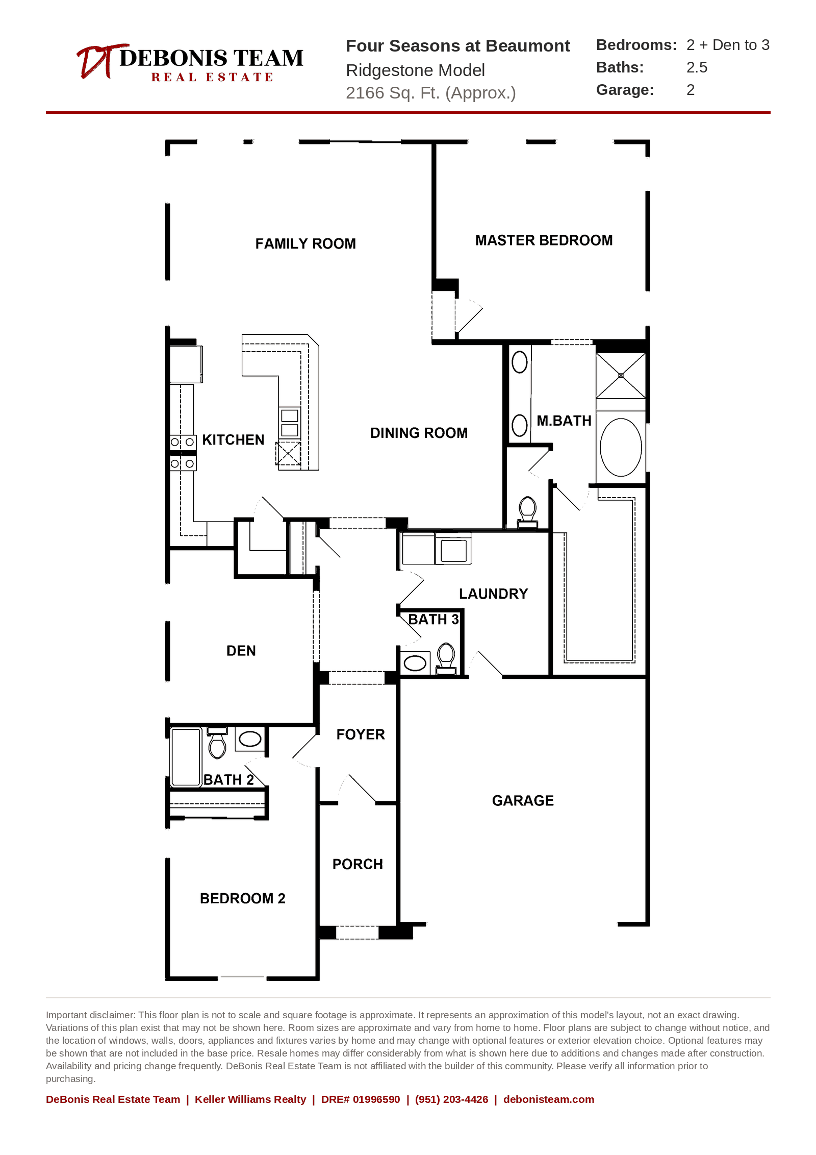 Ridgestone floor plan at Four Seasons at Beaumont