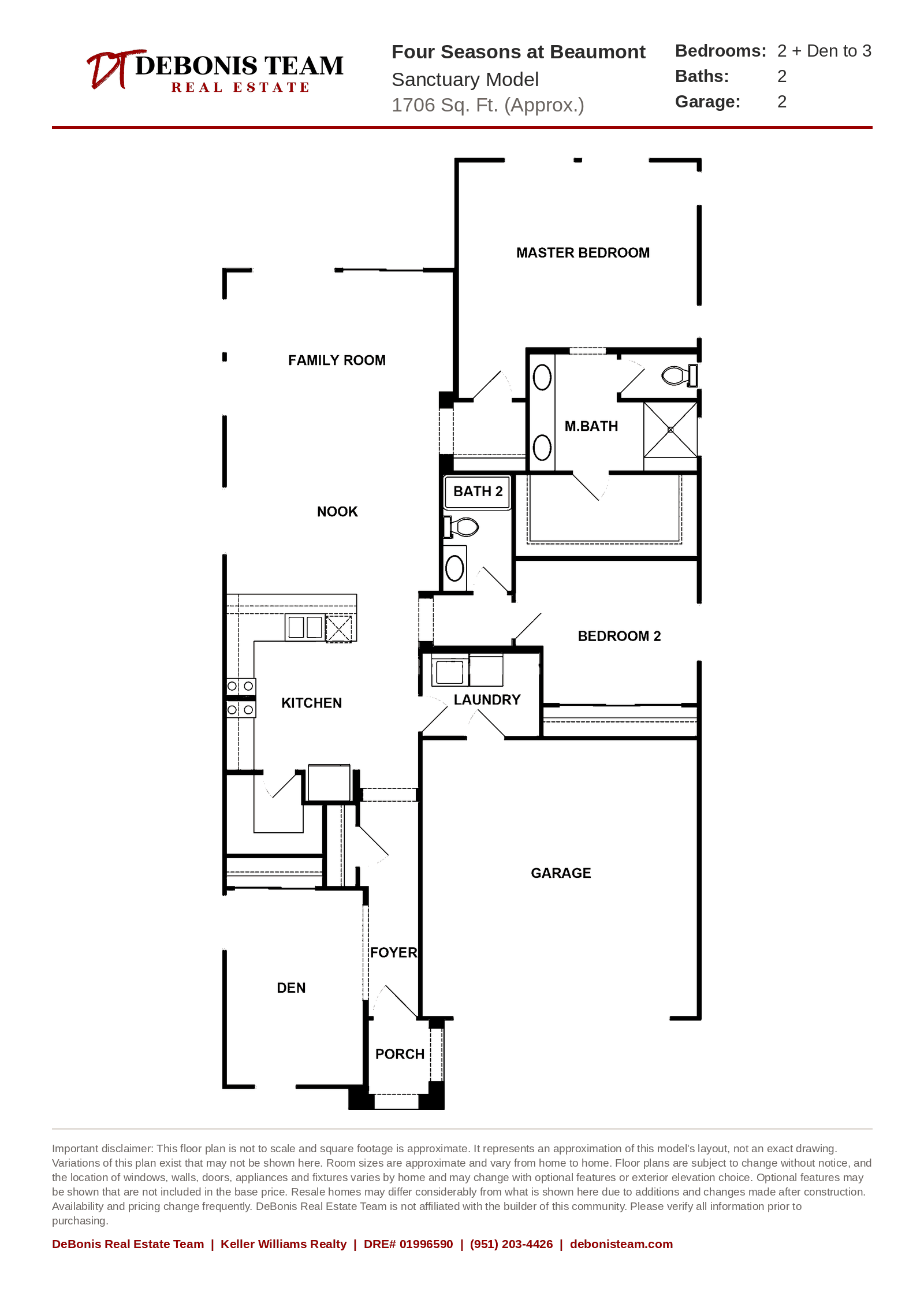 Sanctuary floor plan at Four Seasons at Beaumont