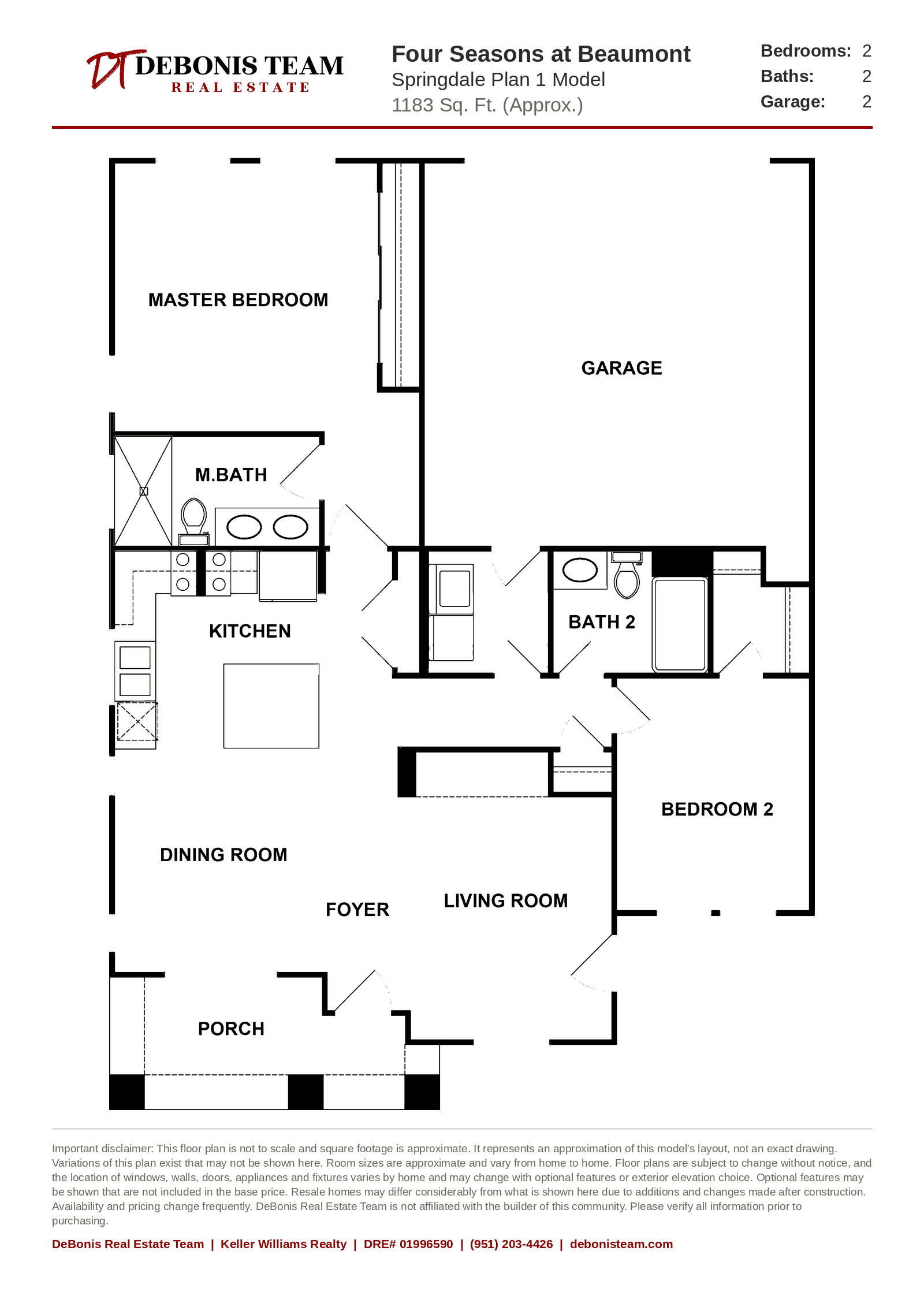 Springdale Plan 1 floor plan at Four Seasons at Beaumont