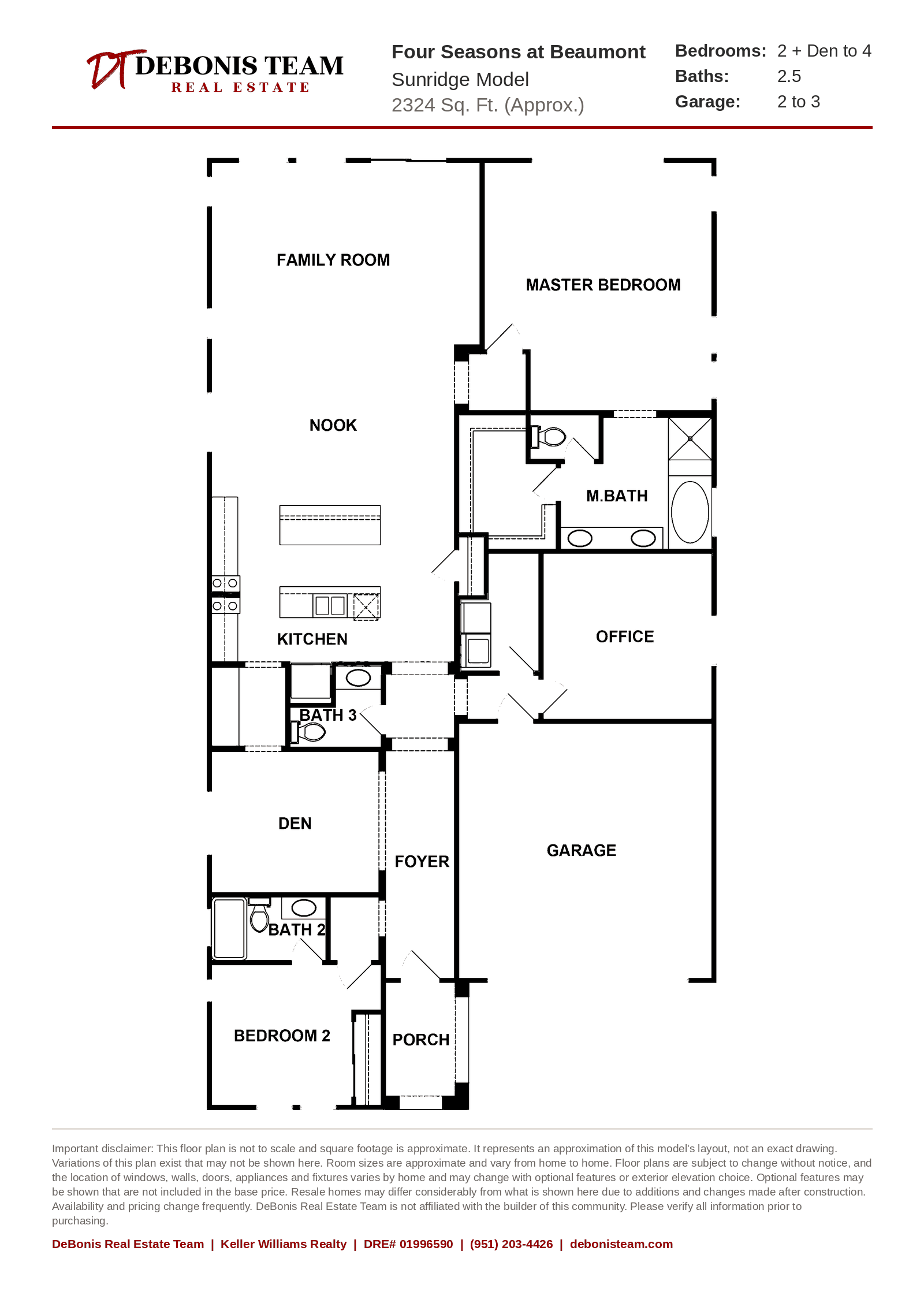Sunridge floor plan at Four Seasons at Beaumont