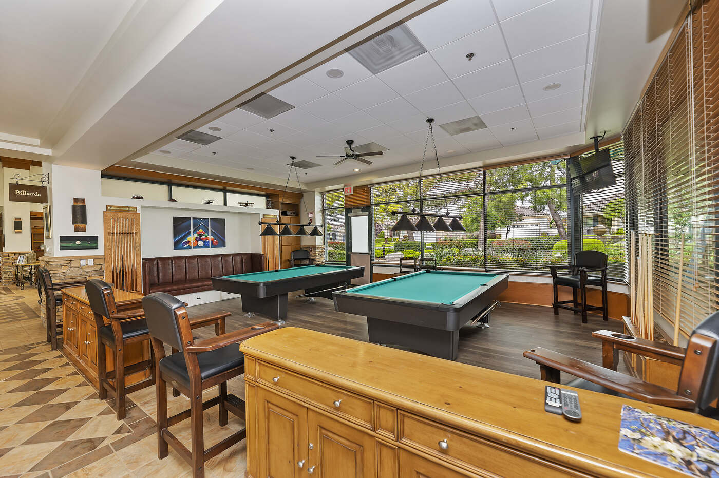 Billiards room at Solera at Oak Valley Greens