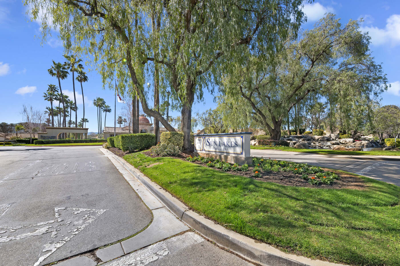 Entry monument and landscaping at Sun Lakes Country Club