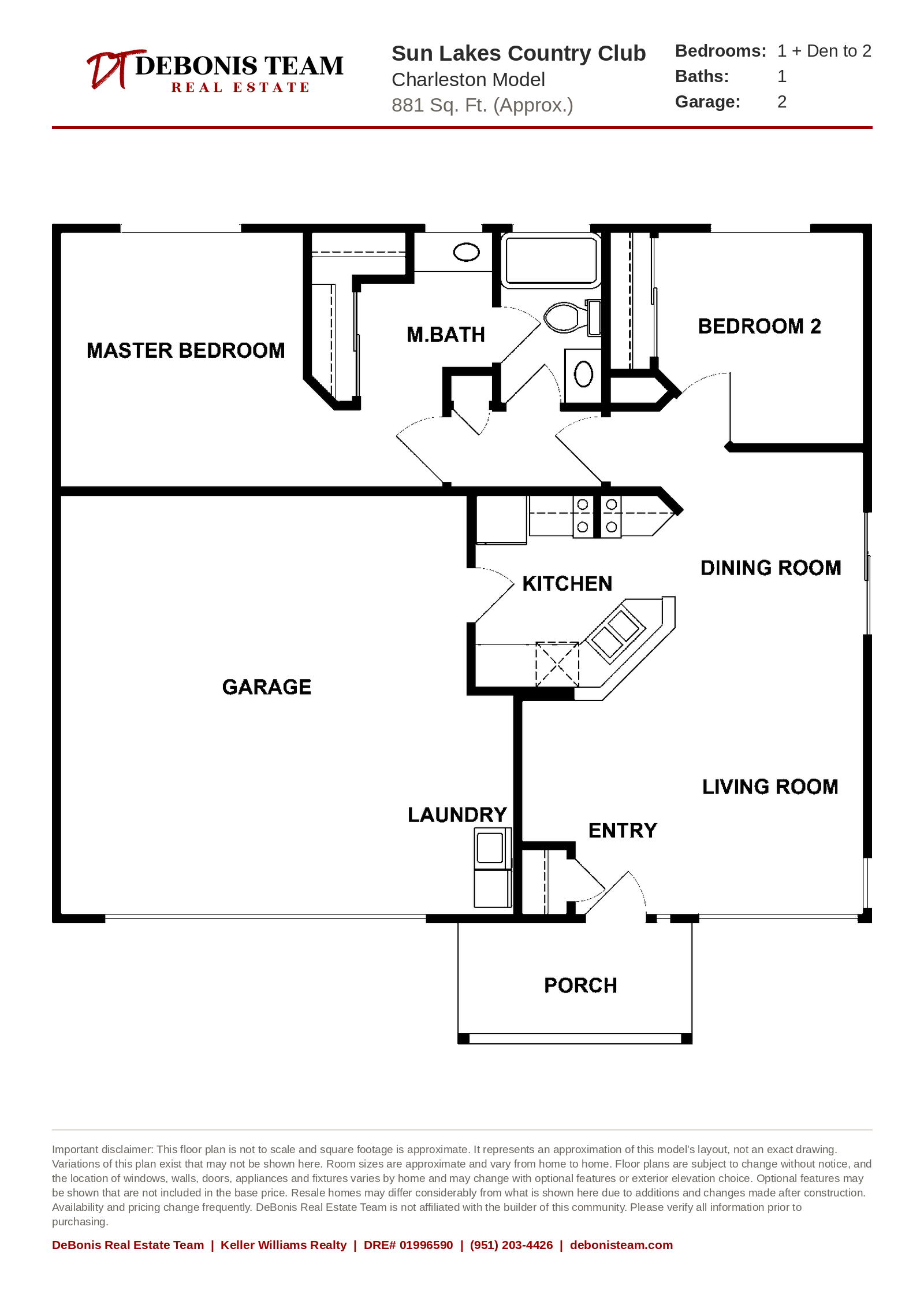 Charleston floor plan at Sun Lakes Country Club
