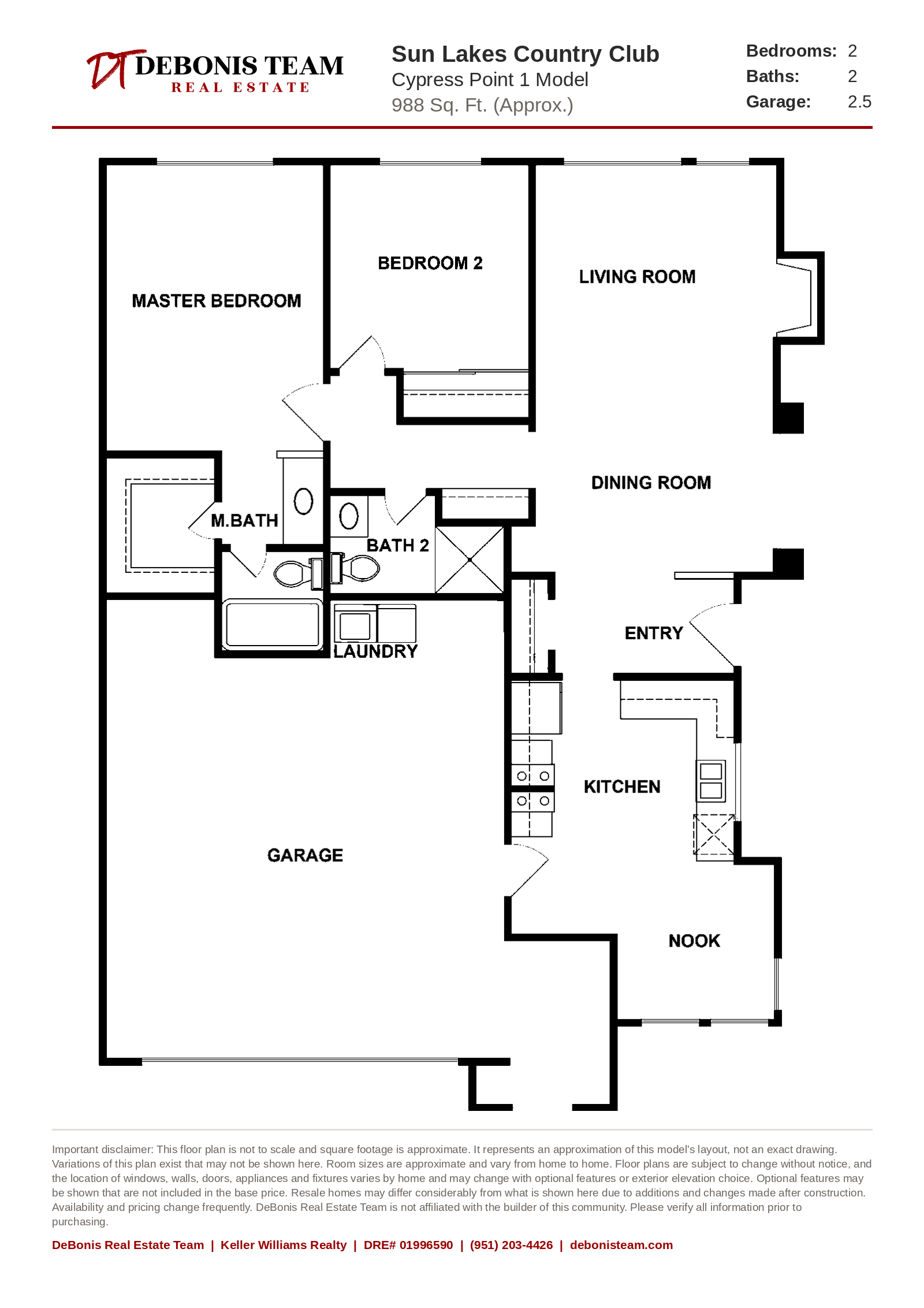 Cypress Point 1 floor plan at Sun Lakes Country Club