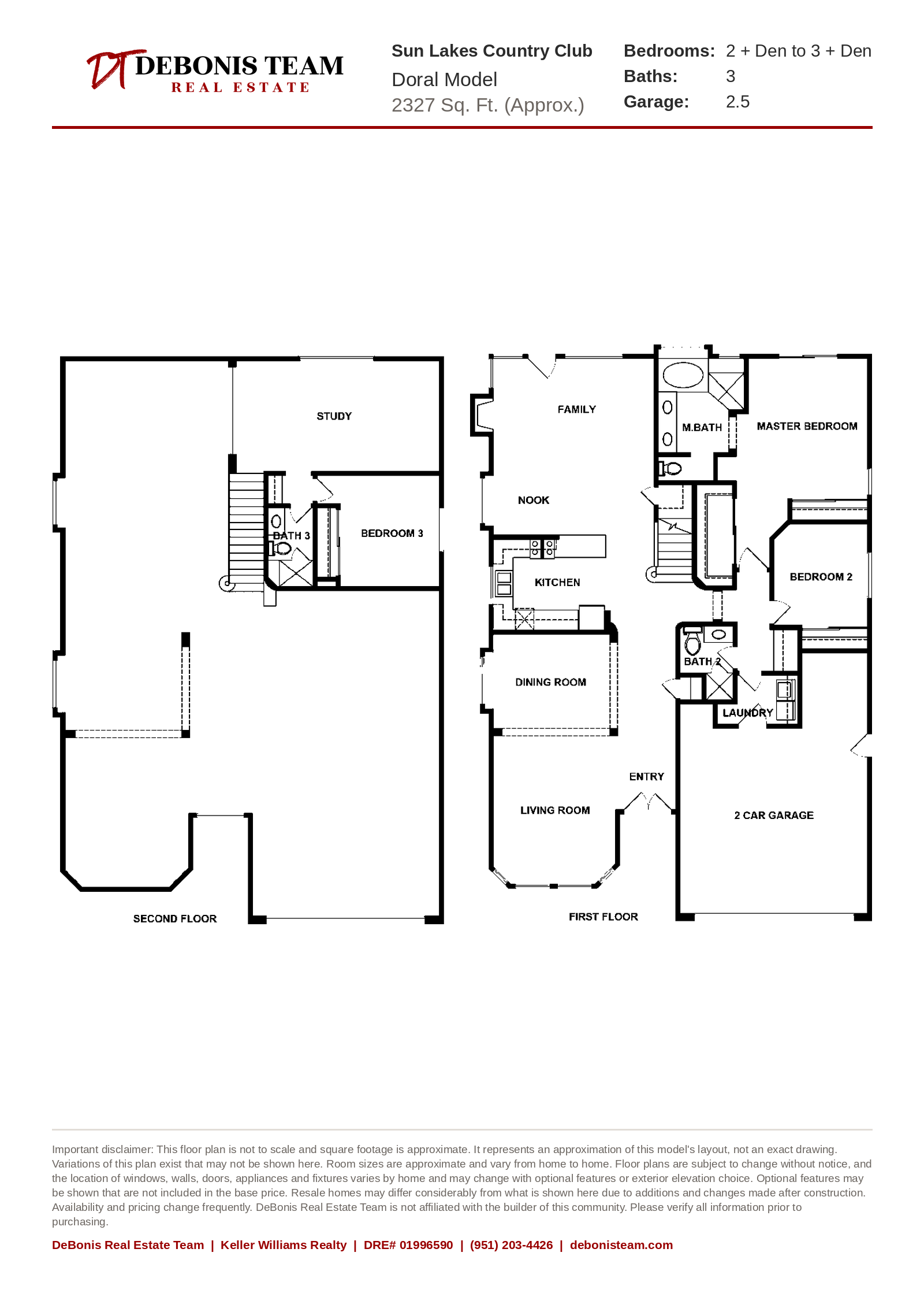 Doral floor plan at Sun Lakes Country Club