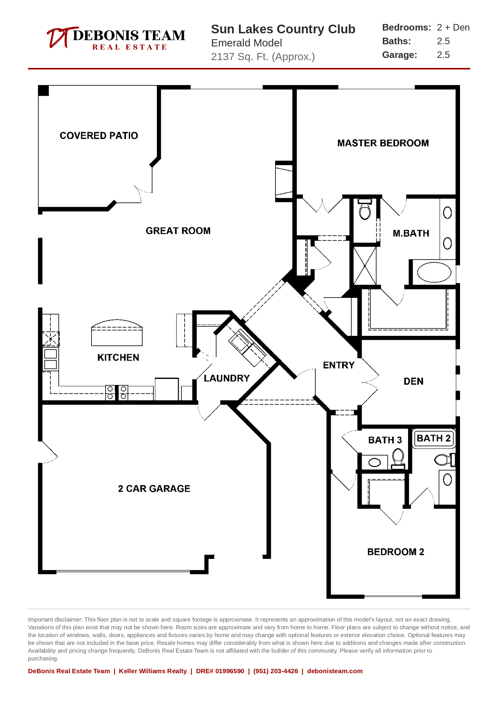 Emerald floor plan at Sun Lakes Country Club