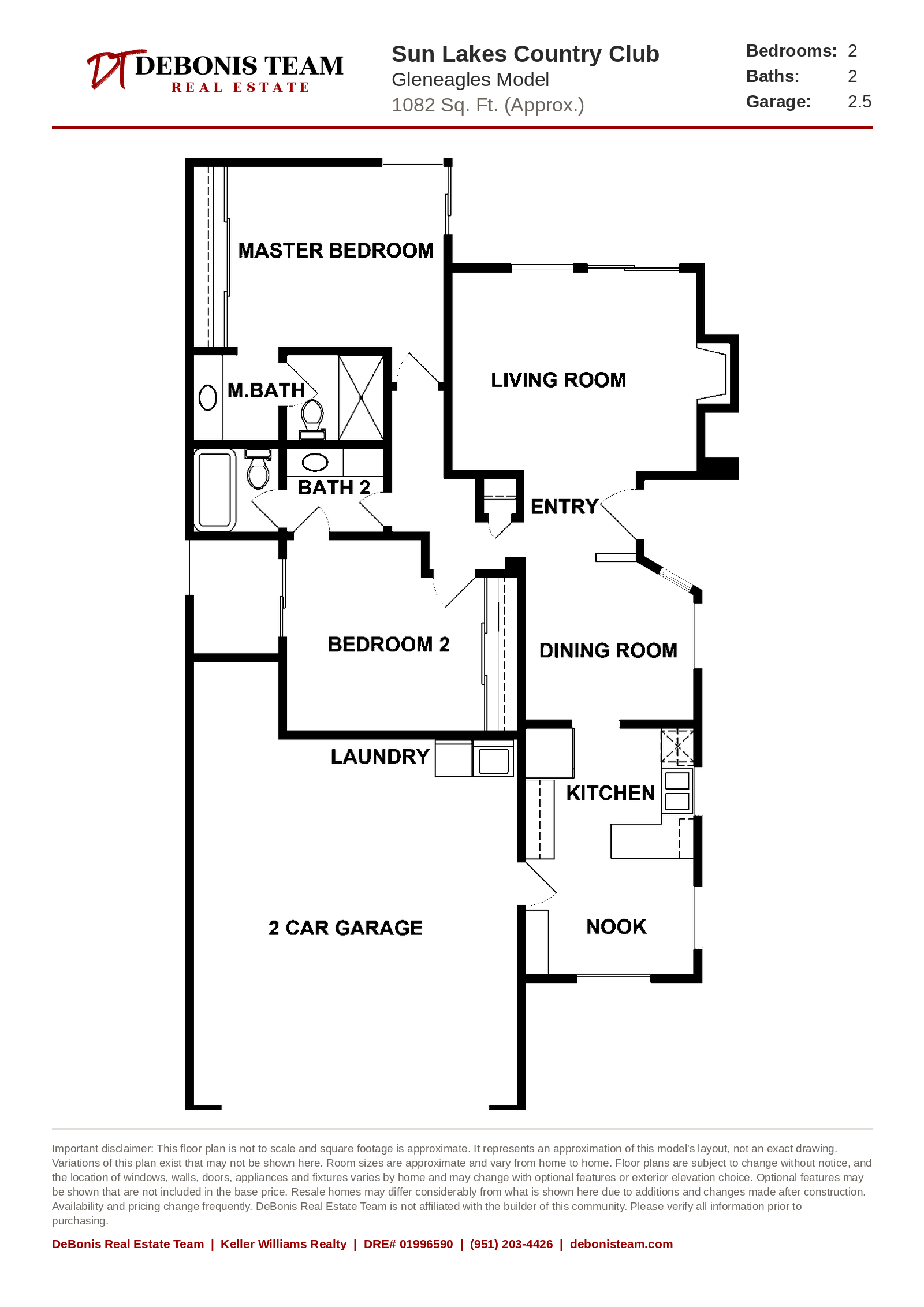 Gleneagles floor plan at Sun Lakes Country Club