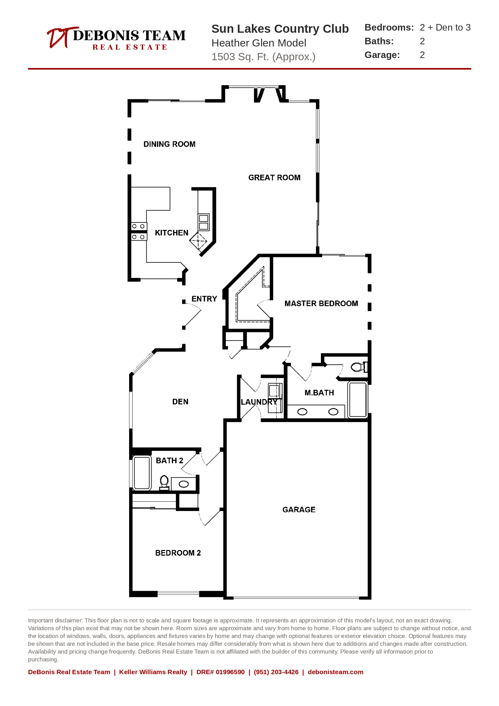 Heather Glen floor plan at Sun Lakes Country Club