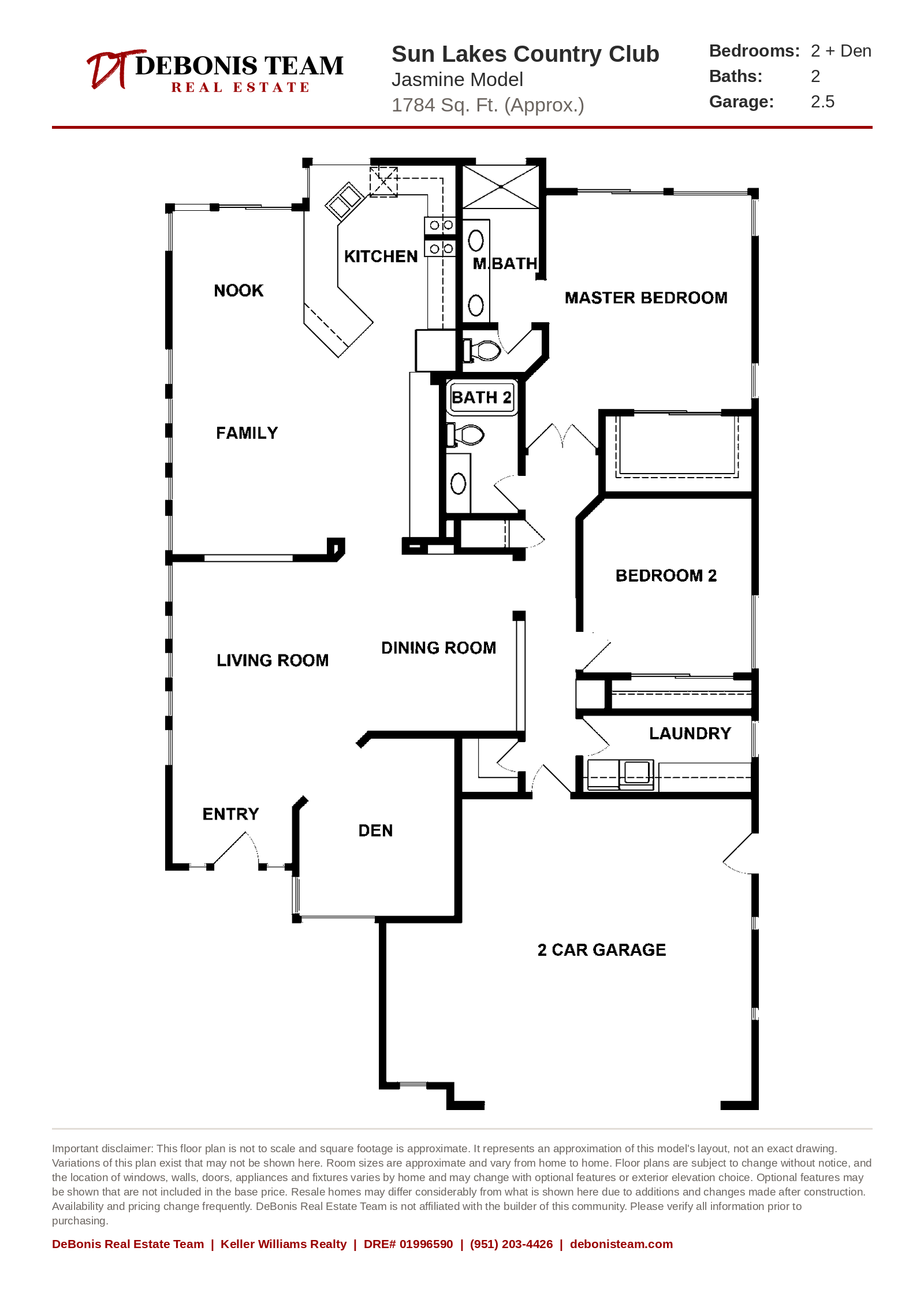 Jasmine floor plan at Sun Lakes Country Club