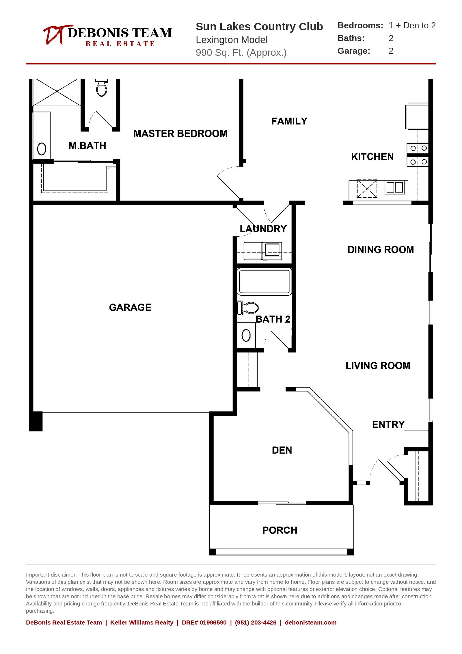 Lexington floor plan at Sun Lakes Country Club
