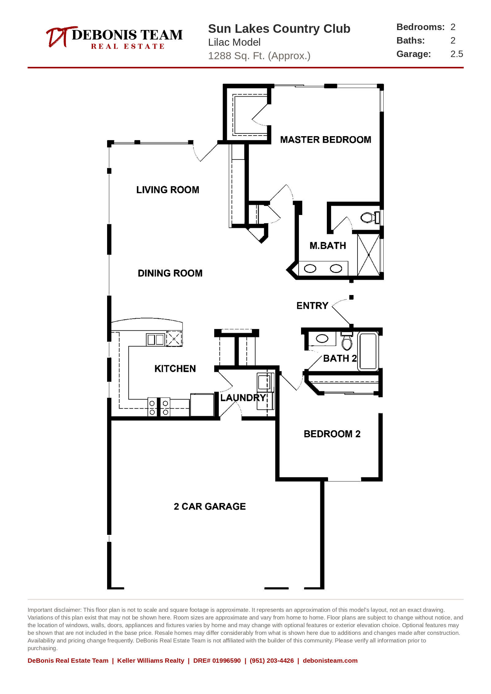 Lilac floor plan at Sun Lakes Country Club