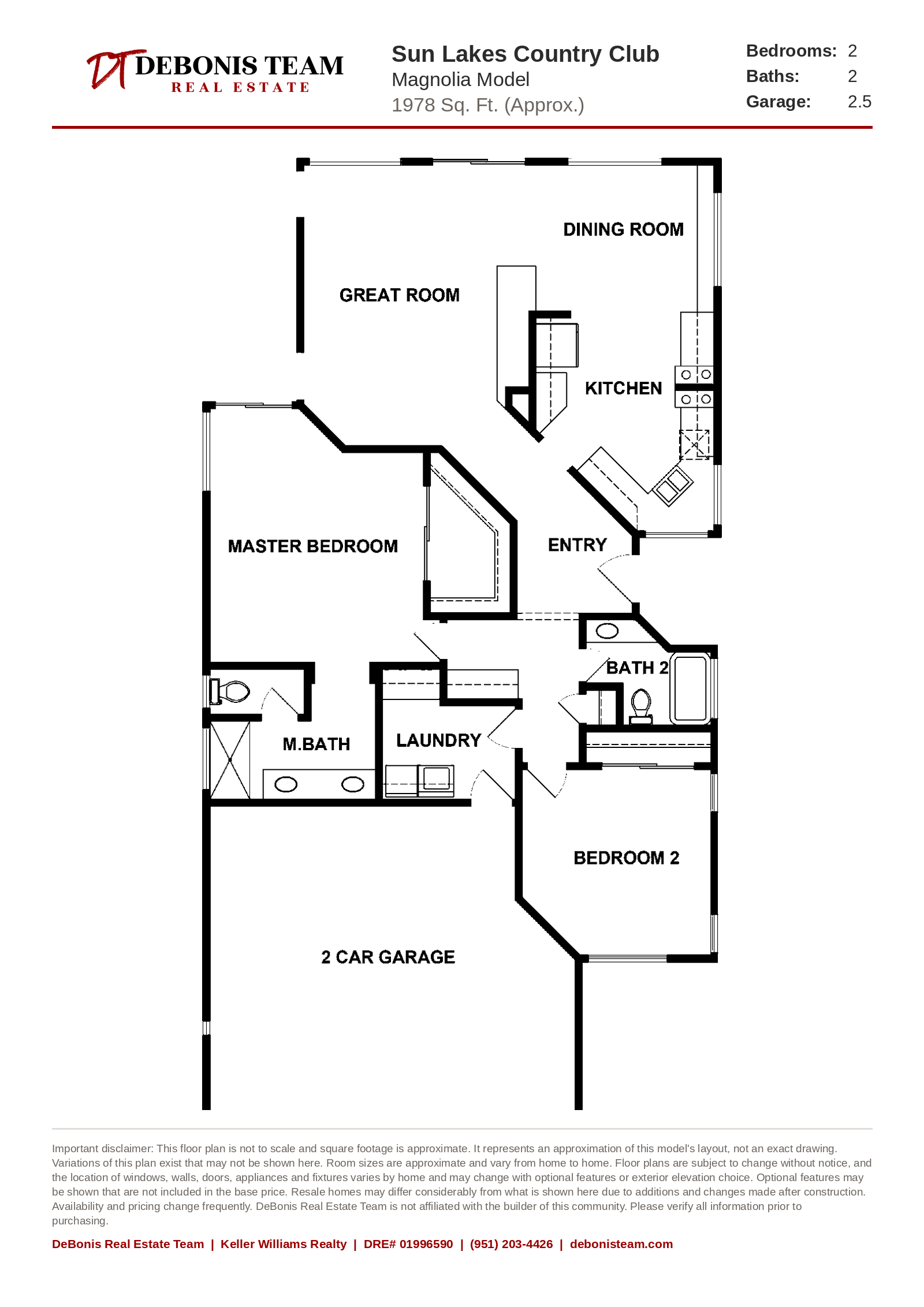 Magnolia floor plan at Sun Lakes Country Club