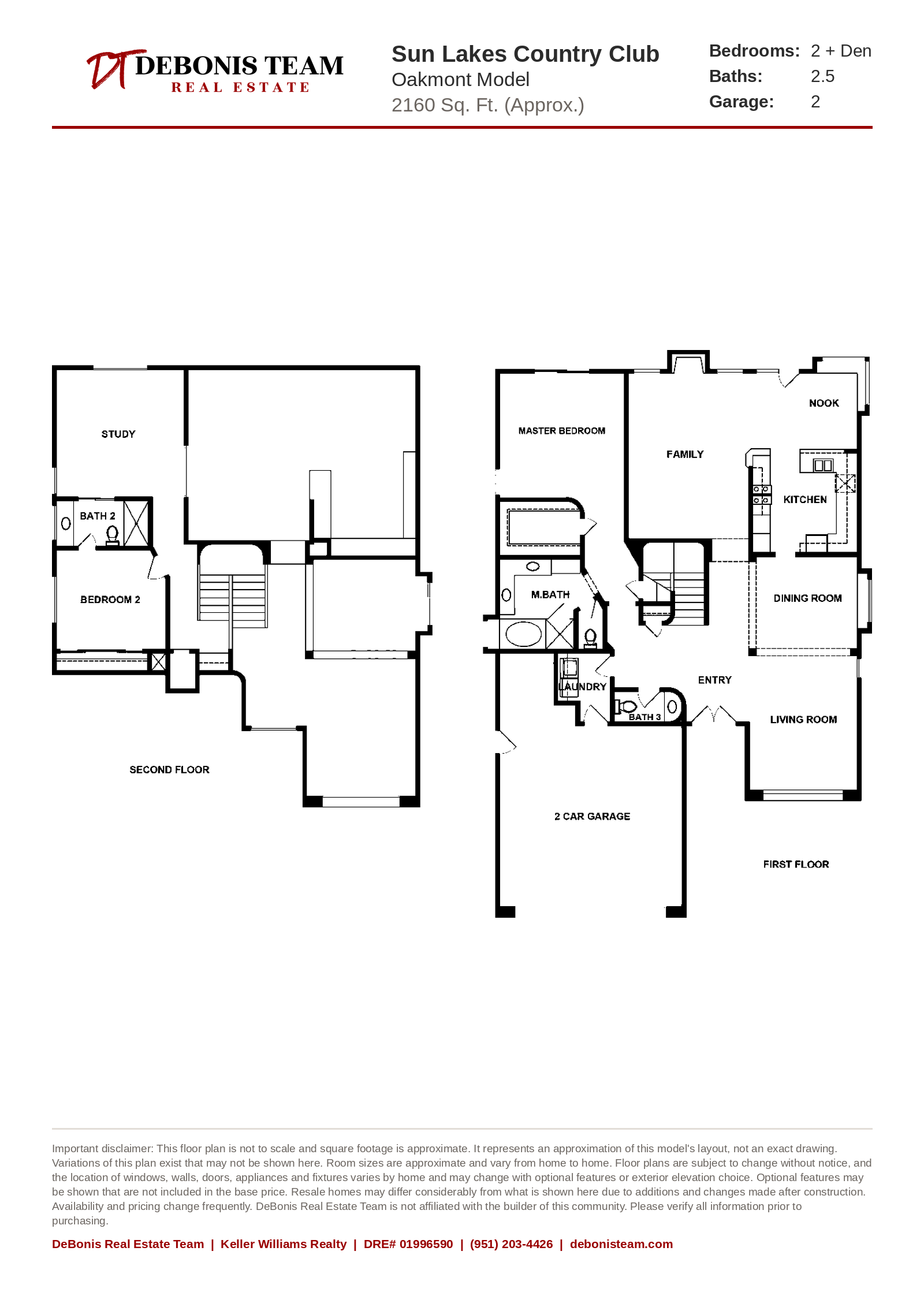 Oakmont floor plan at Sun Lakes Country Club
