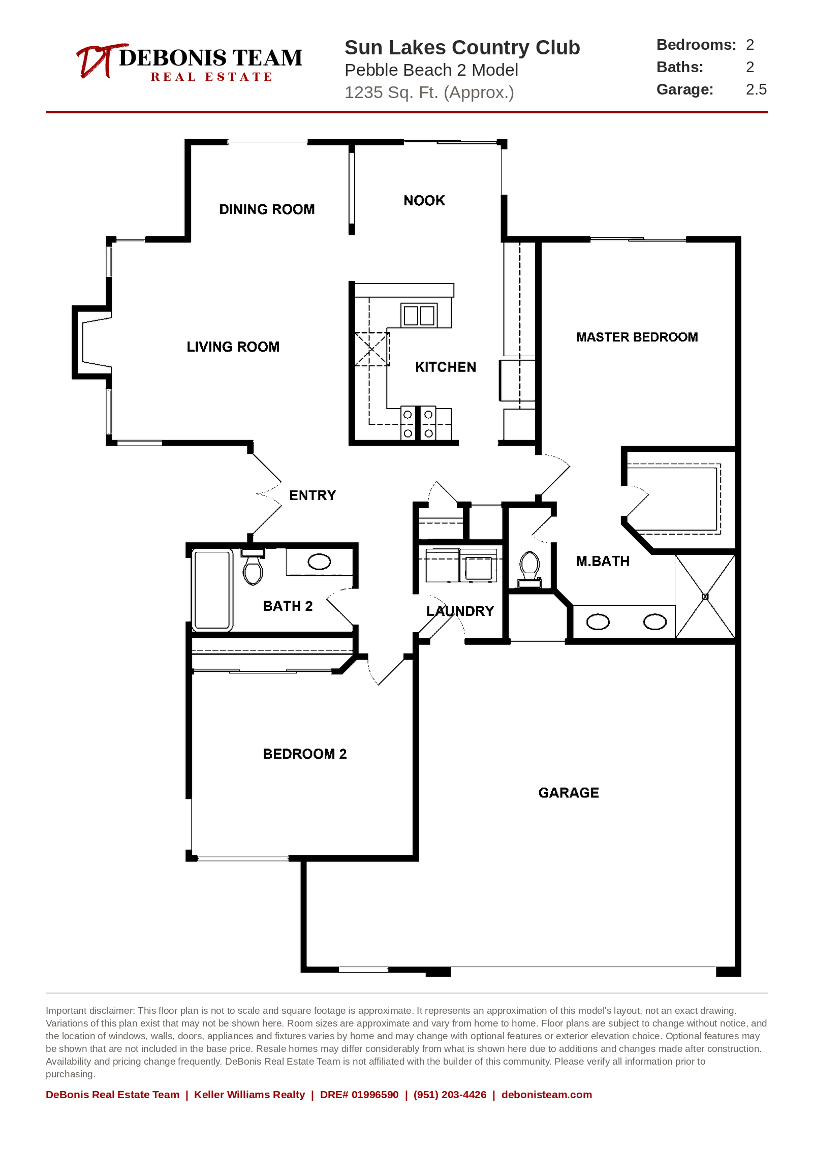 Pebble Beach 2 floor plan at Sun Lakes Country Club