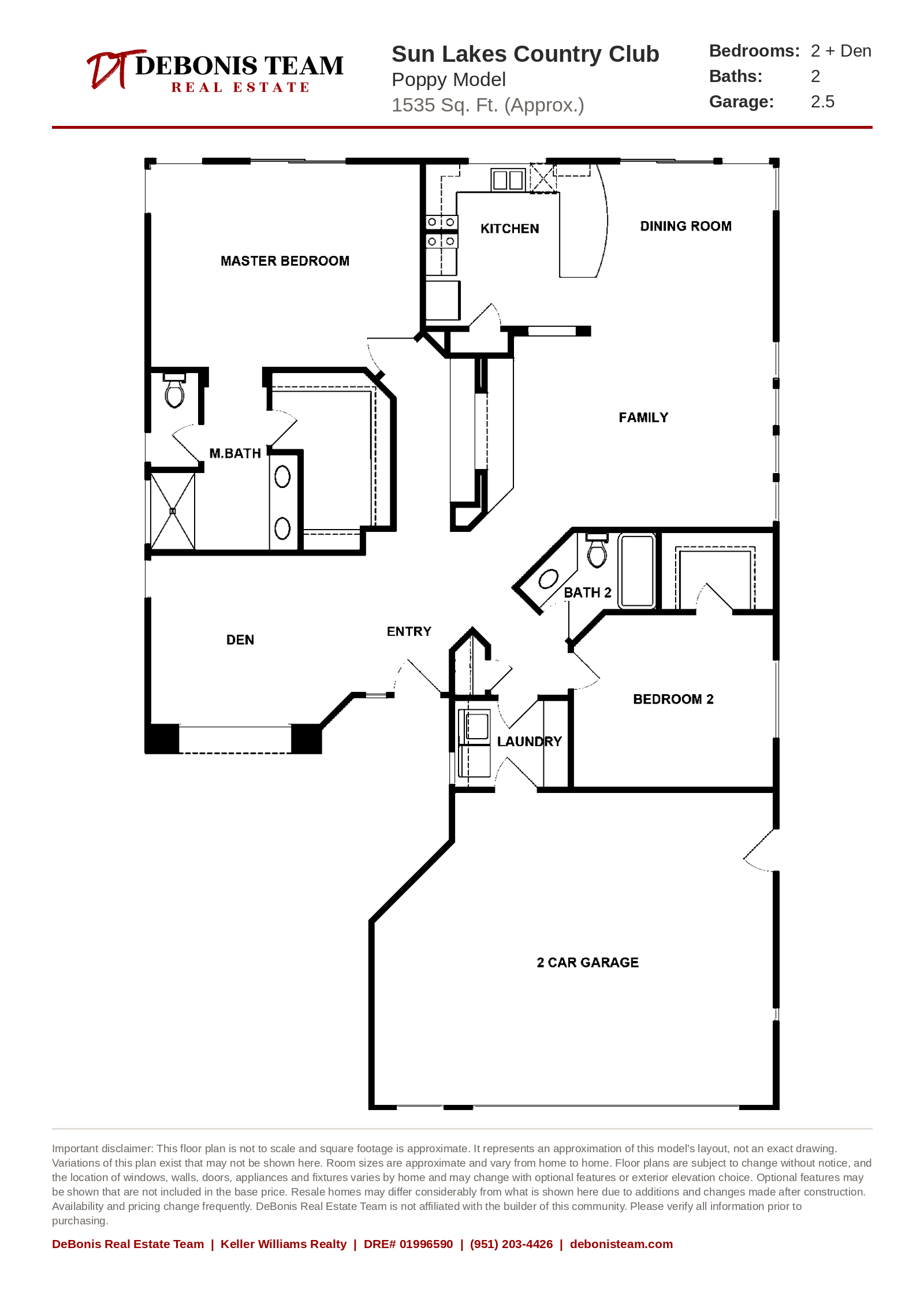 Poppy floor plan at Sun Lakes Country Club