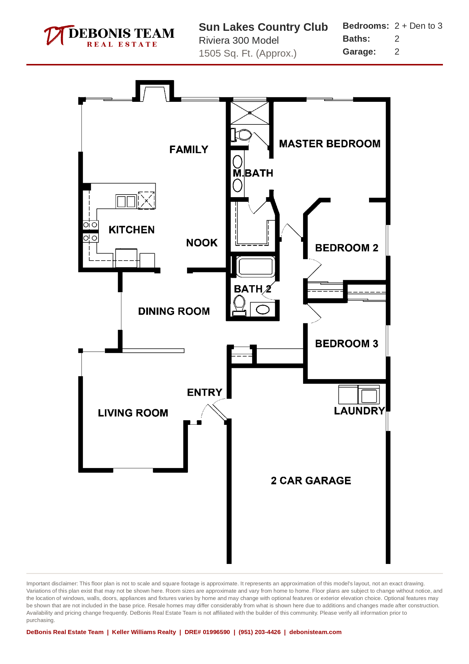 Riviera 300 floor plan at Sun Lakes Country Club