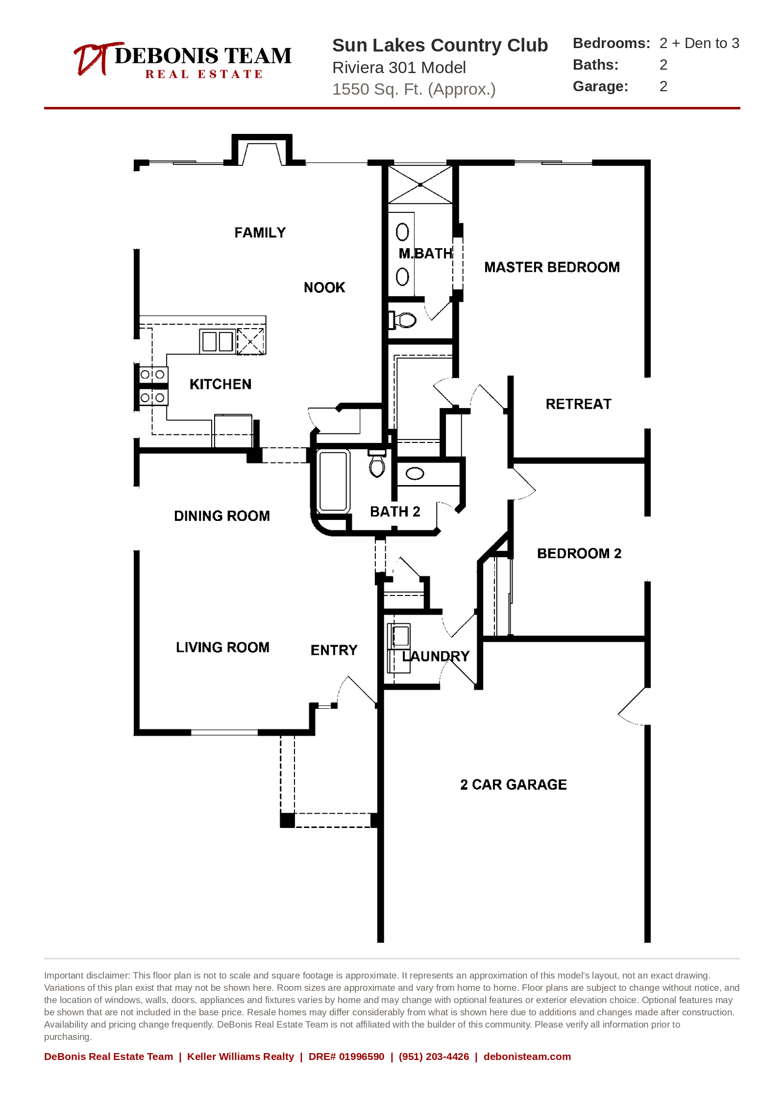 Riviera 301 floor plan at Sun Lakes Country Club