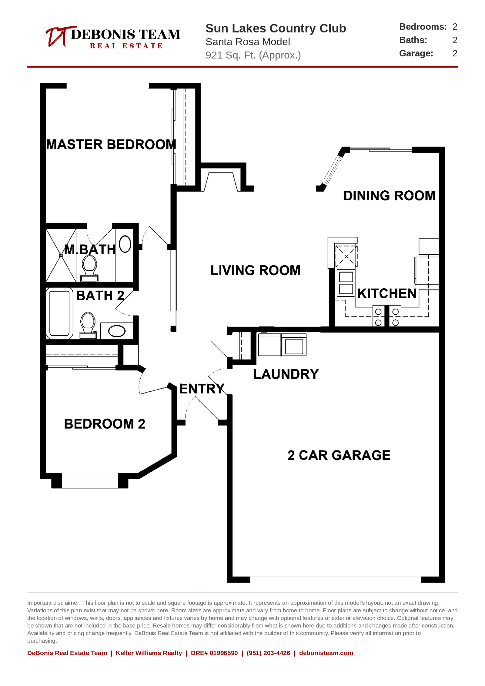 Santa Rosa floor plan at Sun Lakes Country Club