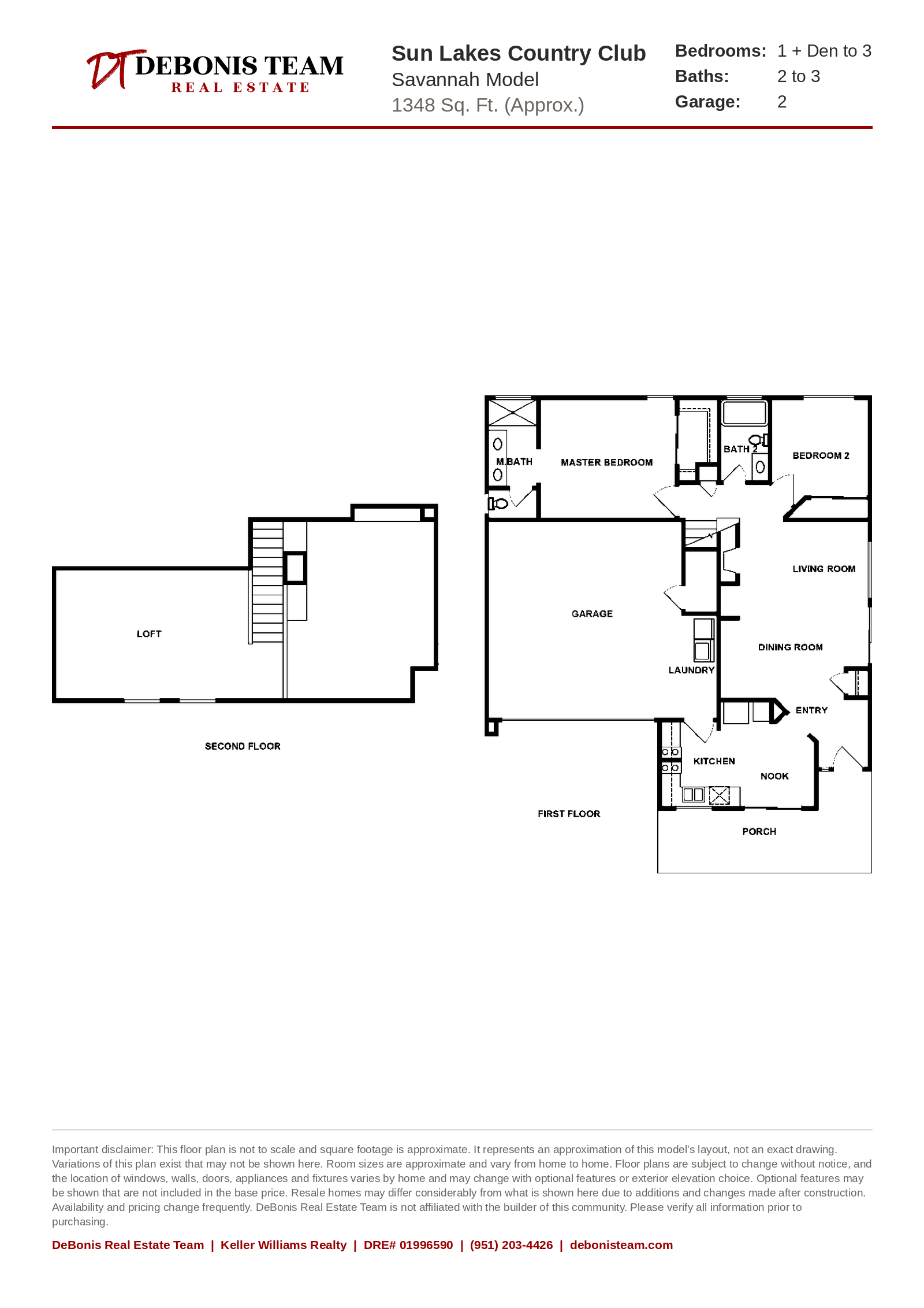 Savannah floor plan at Sun Lakes Country Club