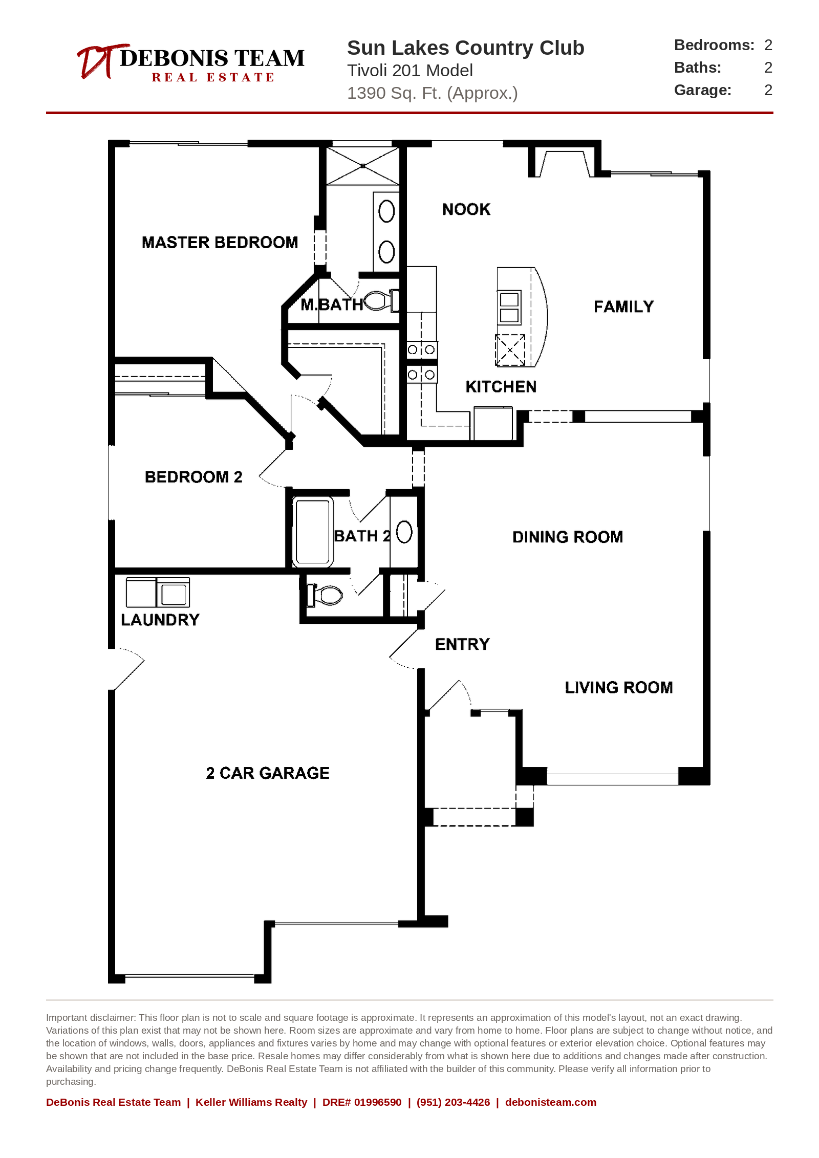 Tivoli 201 floor plan at Sun Lakes Country Club