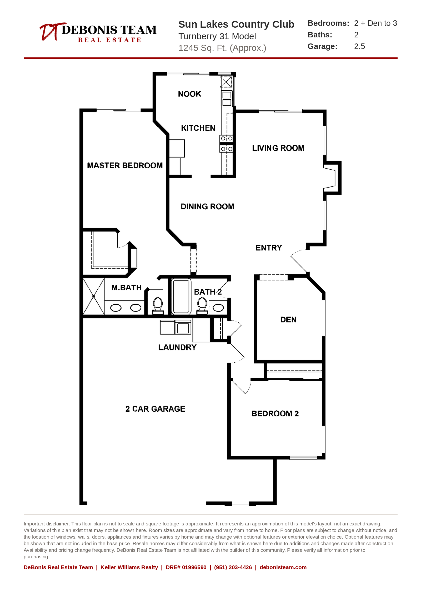 Turnberry 31 floor plan at Sun Lakes Country Club