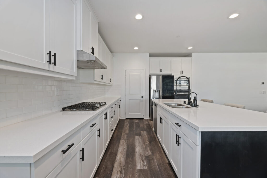 Kitchen counter run leading to the walk-in pantry