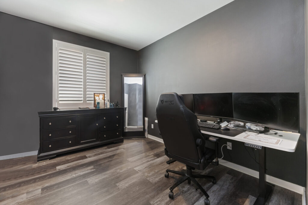 Second bedroom set up as a home office