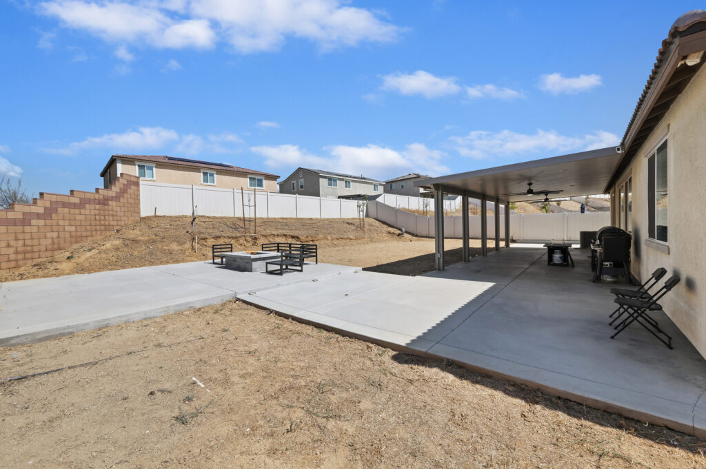 Backyard patio under the Alumawood patio cover